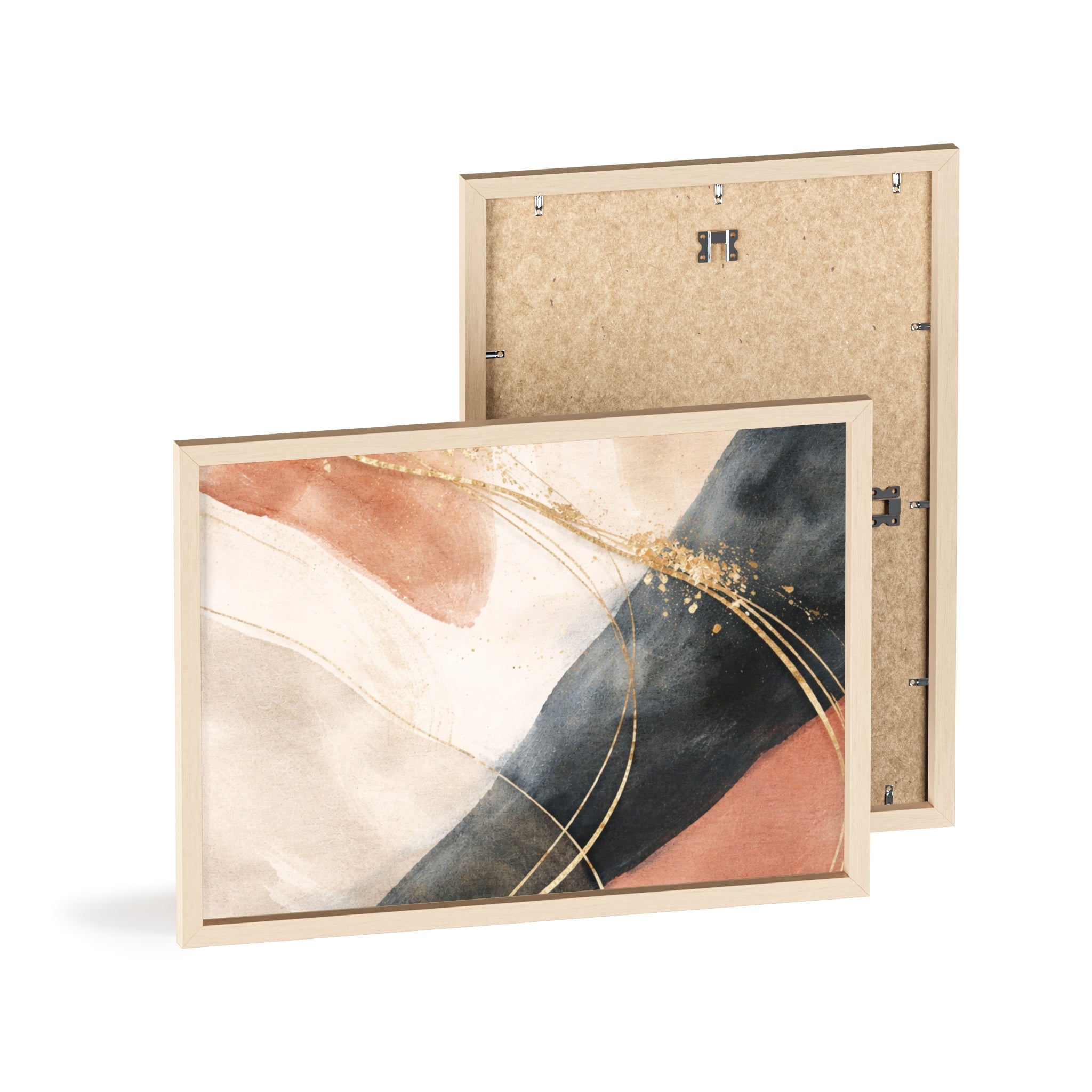 Abstract Gold Arc Framed Poster Modern Watercolor Wall Art