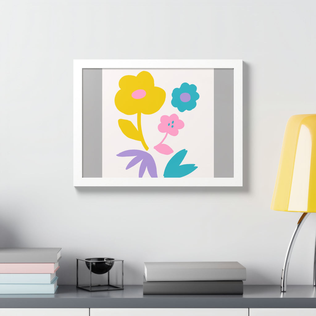 Multi-Color Floral Framed Poster