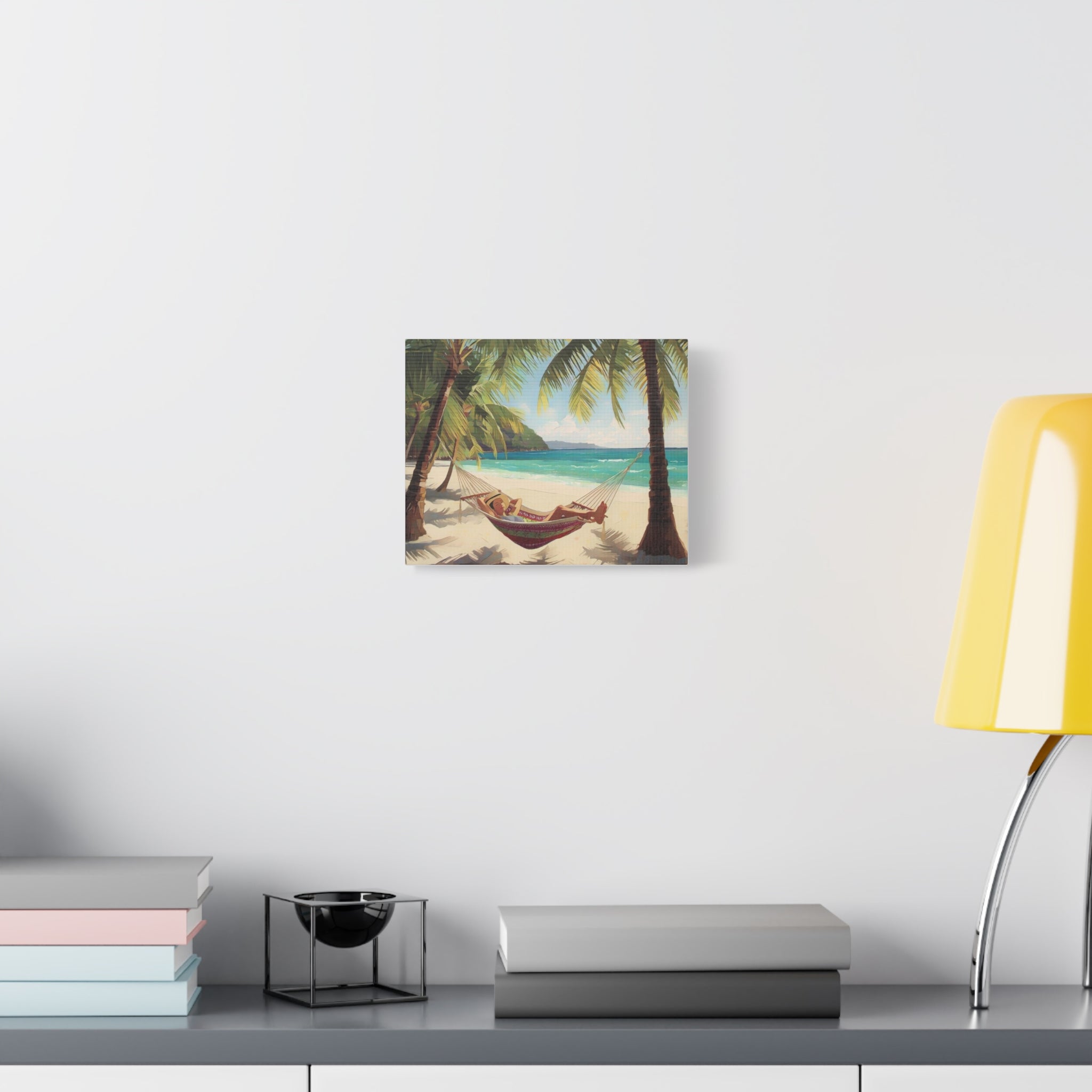 Tropical Beach Hammock Canvas Wall Art