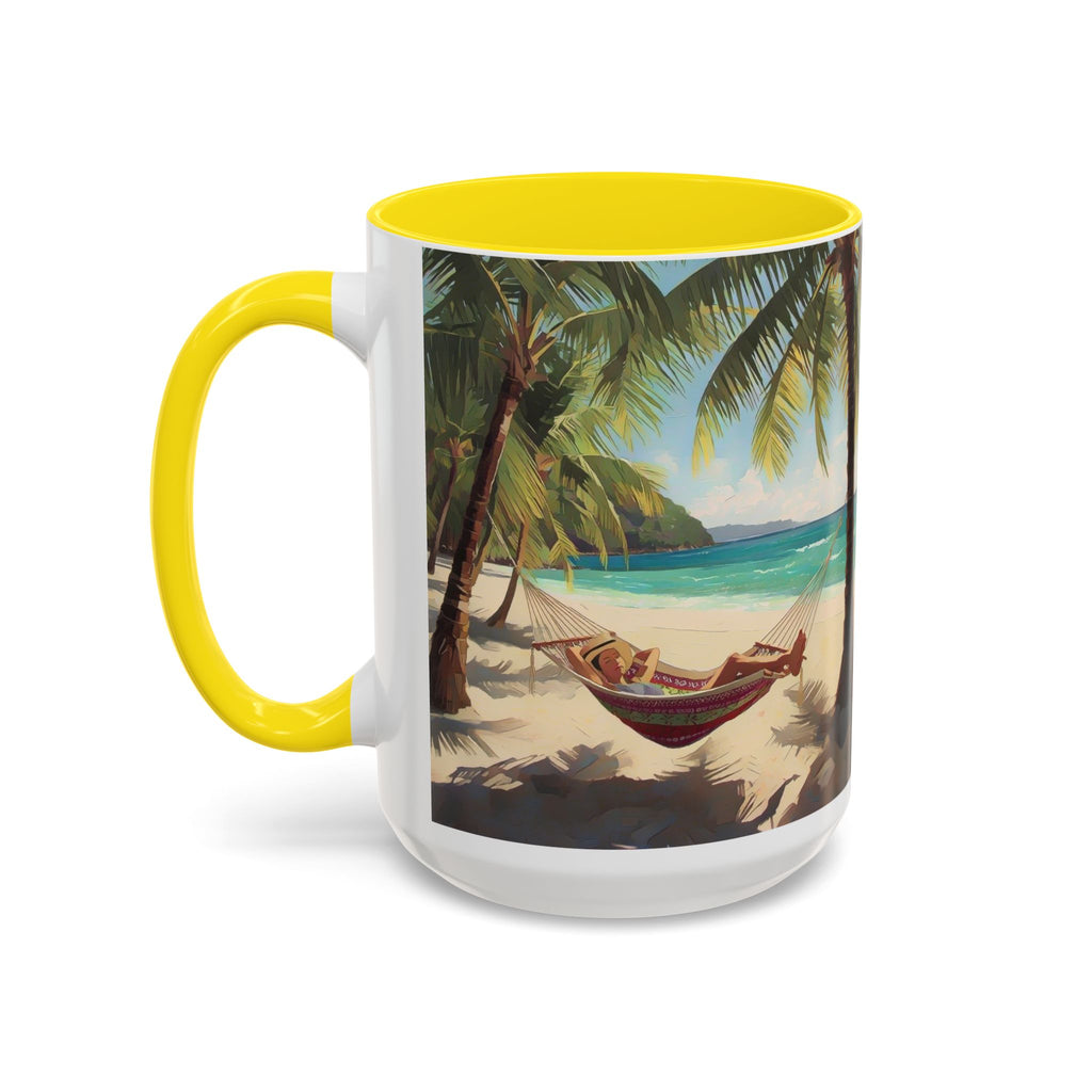 Tropical Beach Palm Trees & Hammock Coffee Mug
