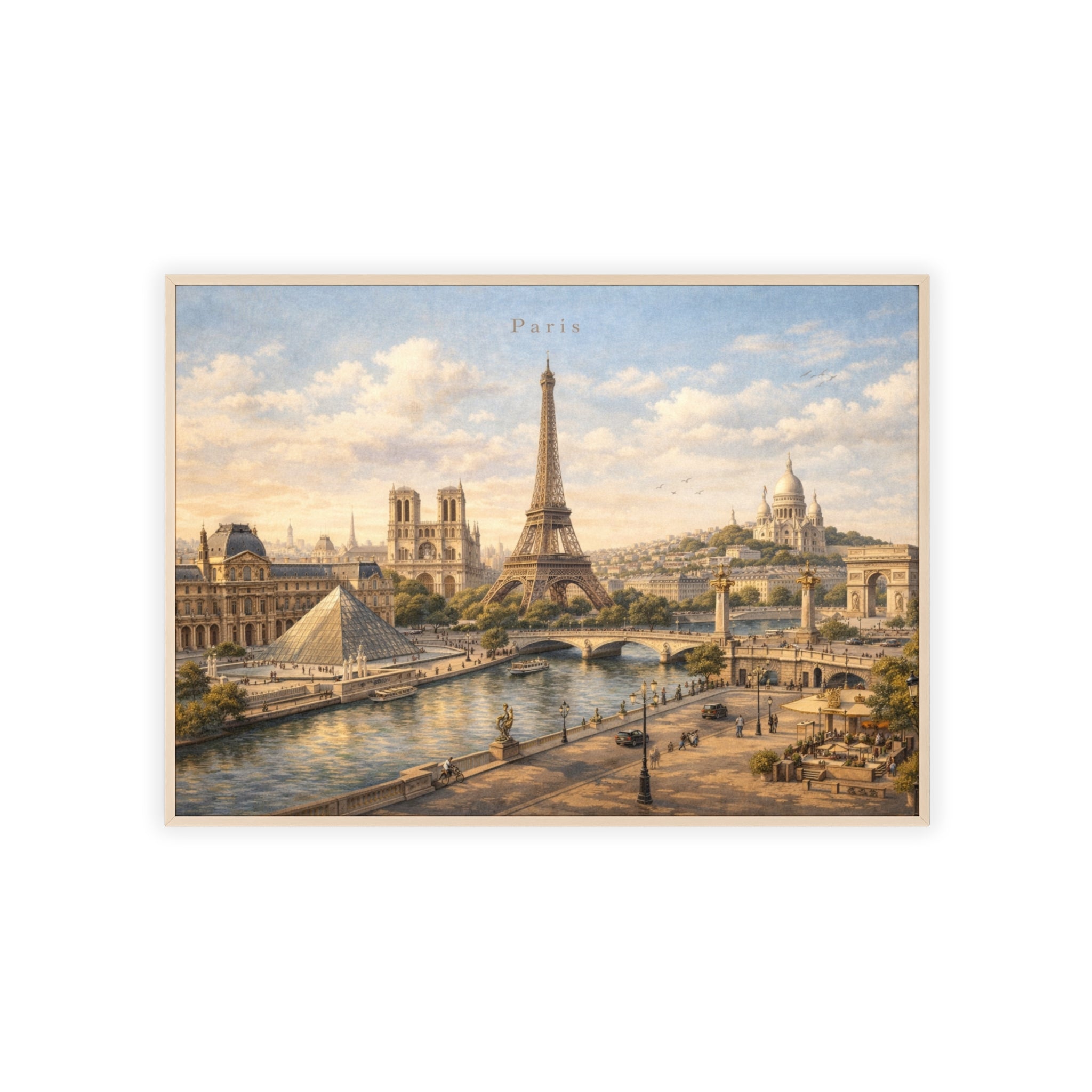 Paris Eiffel Tower Wood Framed Poster