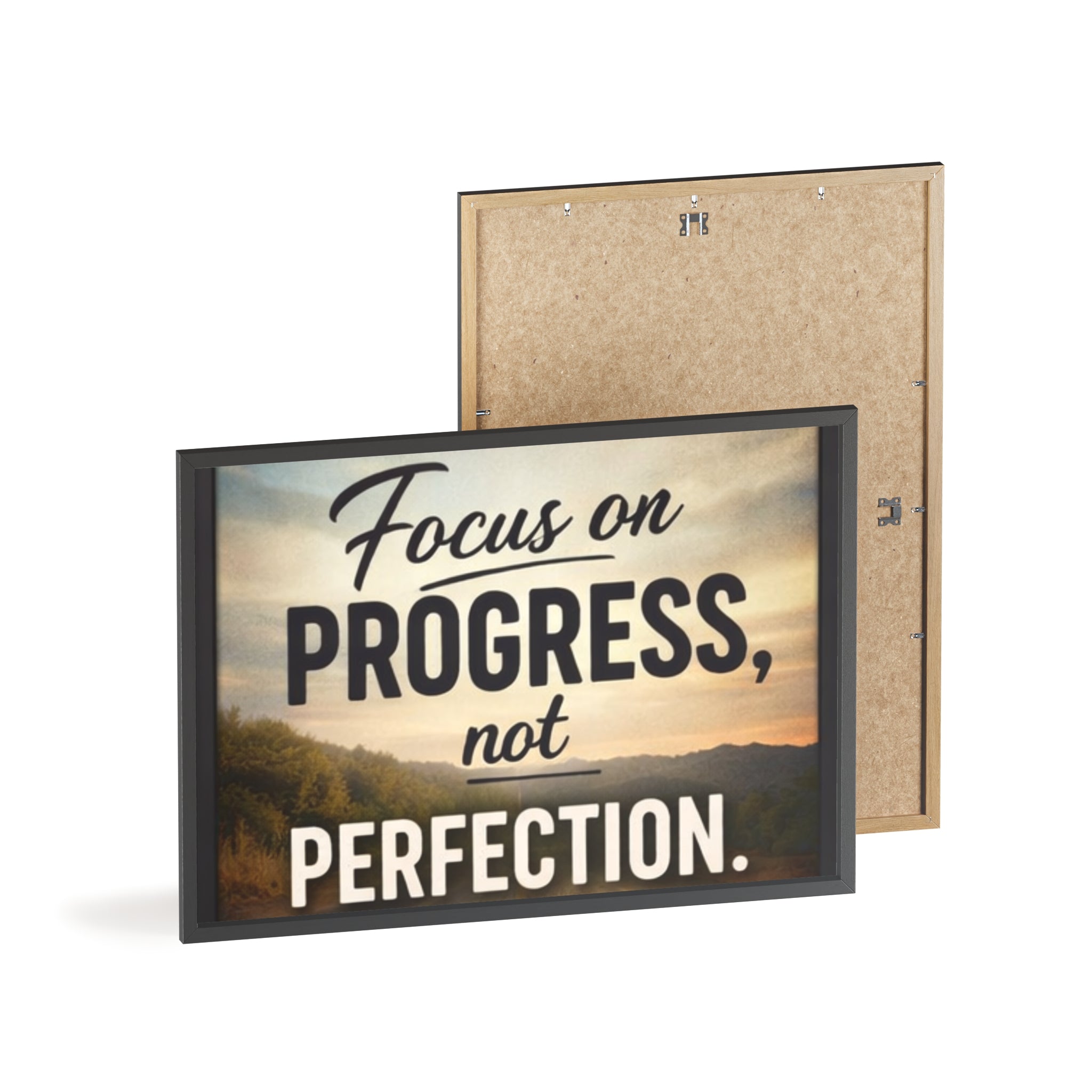 Focus on Progress Not Perfection Framed Poster — Motivational Wall Art