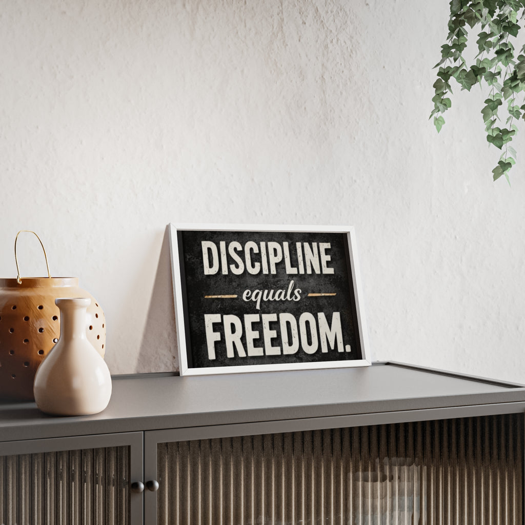 Discipline Equals Freedom Framed Poster