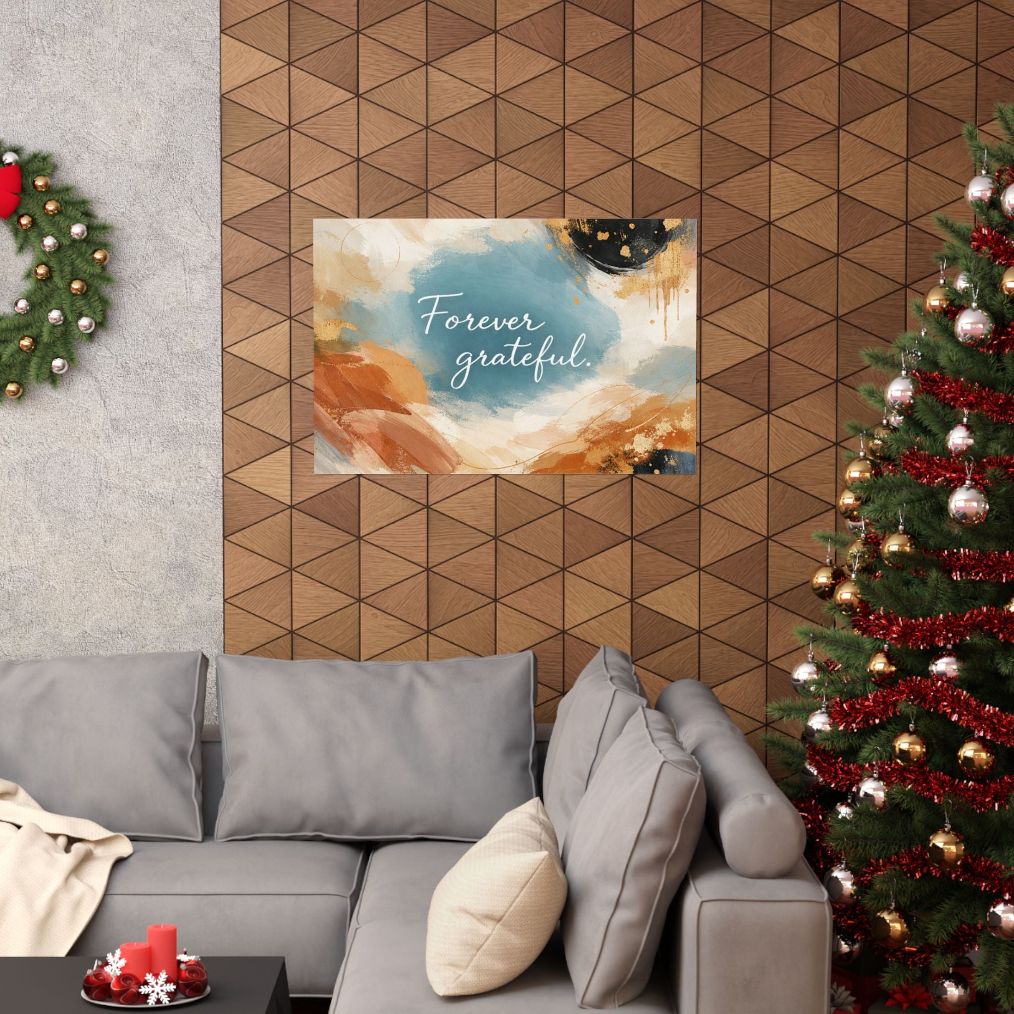 Forever Grateful Matte Poster Abstract Watercolor Wall Art