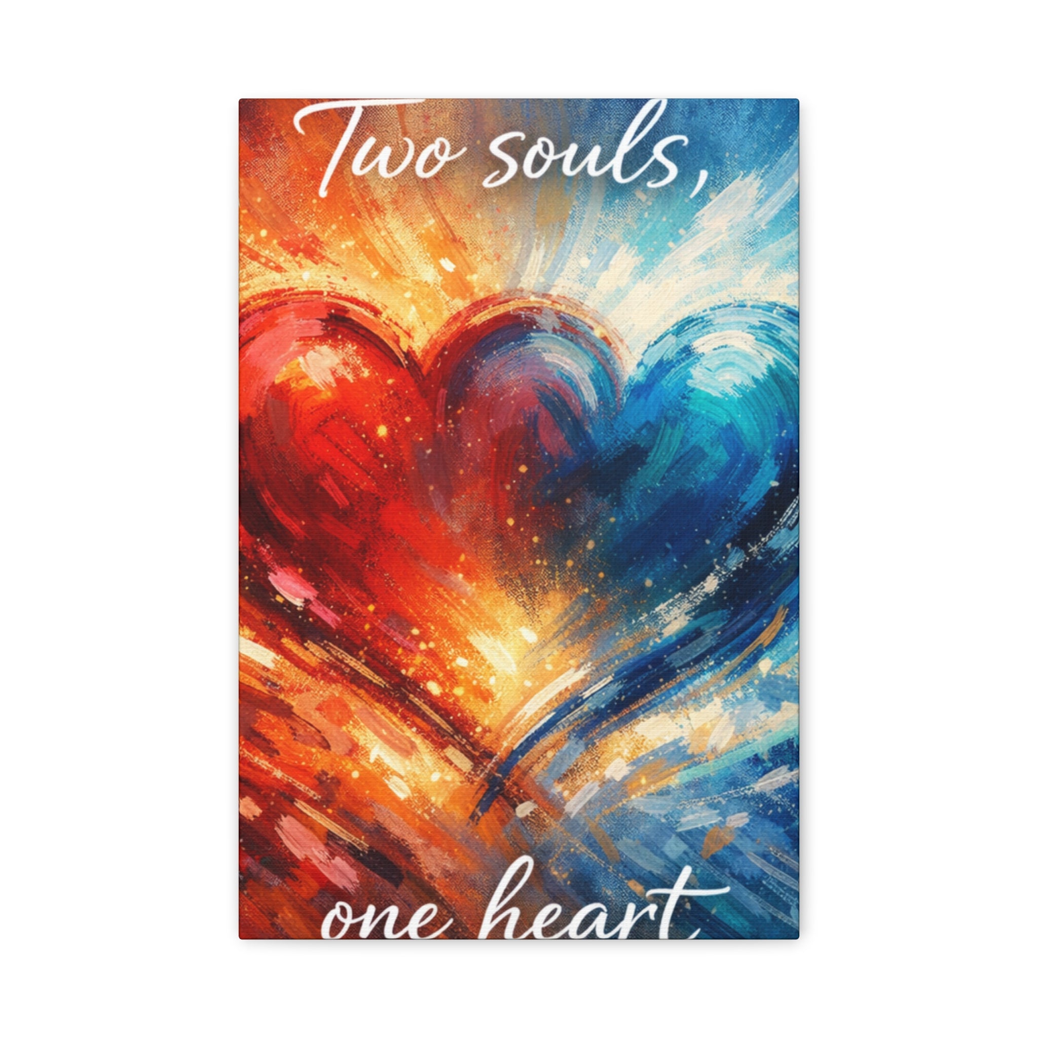 Two Souls One Heart Abstract Heart Canvas