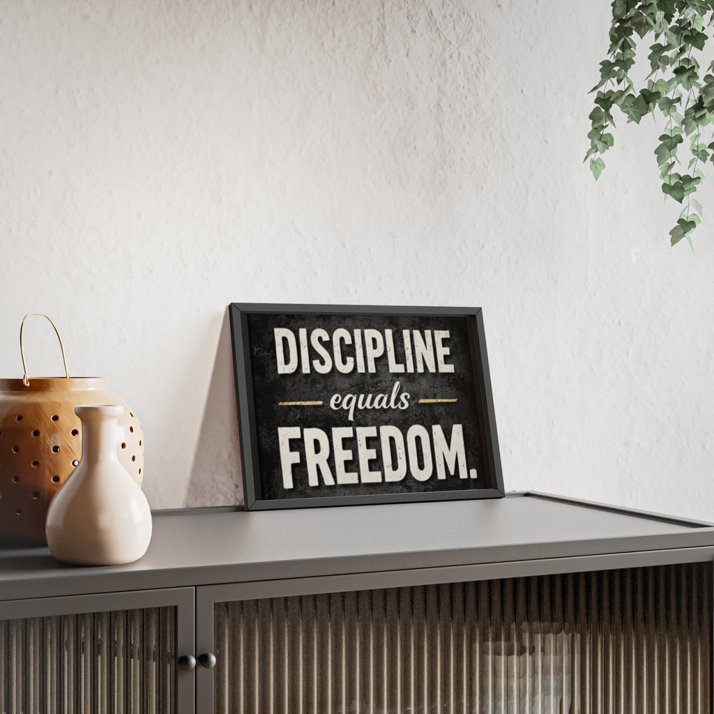 Discipline Equals Freedom Framed Poster