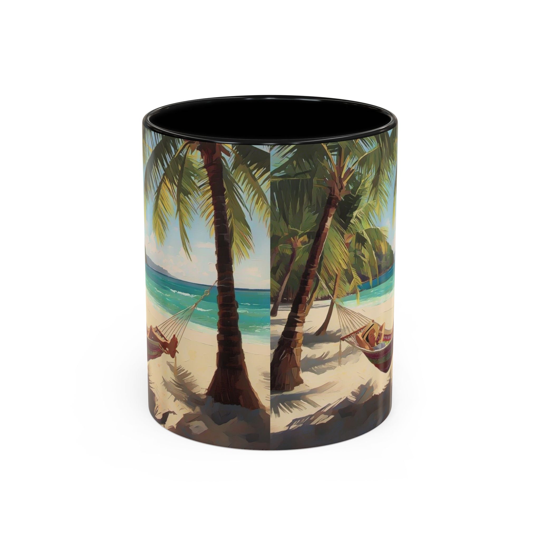 Tropical Beach Palm Trees & Hammock Coffee Mug