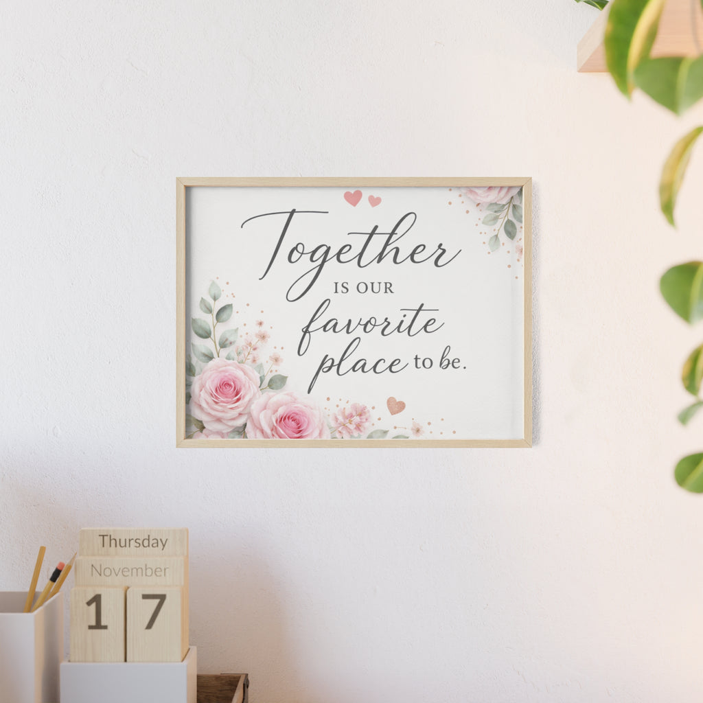 Together Is Our Favorite Place To Be Framed Floral Wall Art