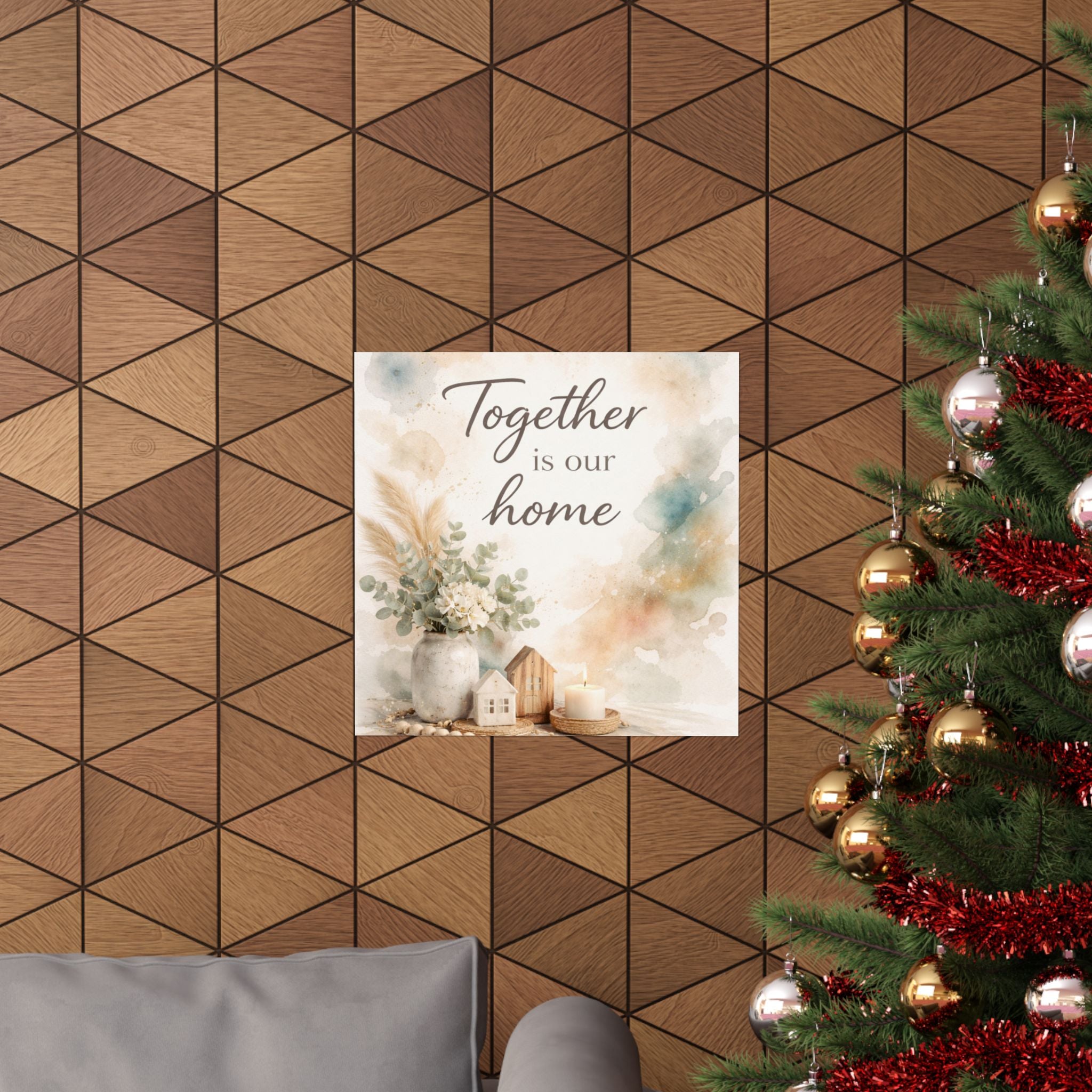 Together Is Our Home Watercolor Matte Poster — Farmhouse Wall Art