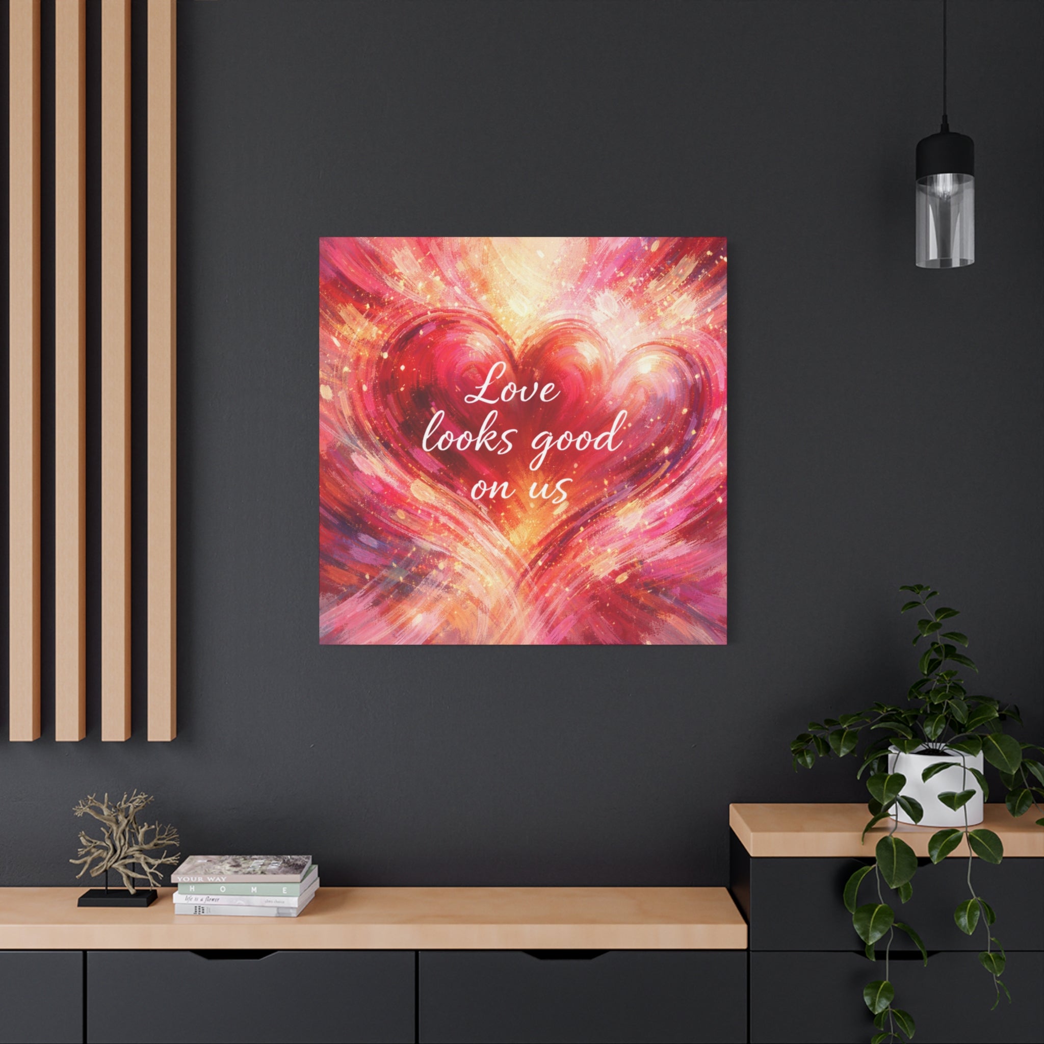Love Looks Good On Us Matte Canvas Wall Art