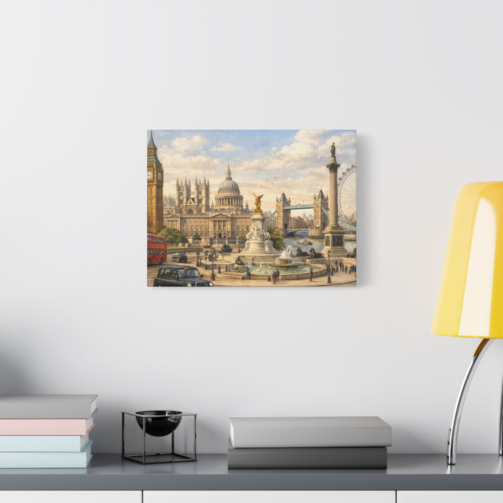 London Cityscape Matte Canvas Print Wall Art