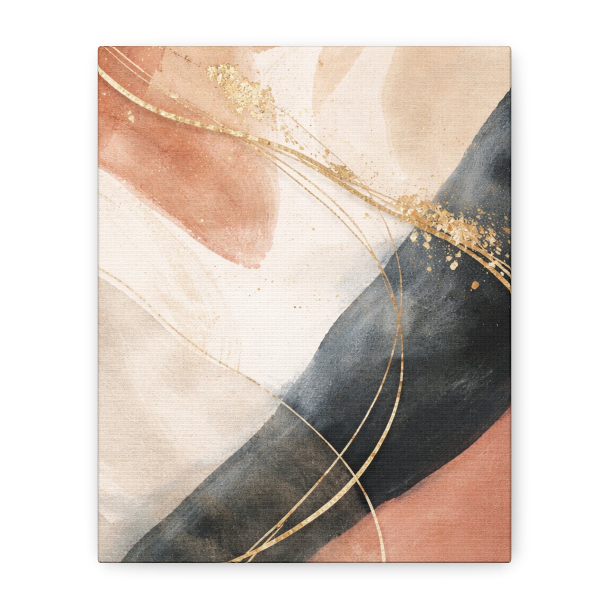 Abstract Blush & Gold Matte Canvas Print