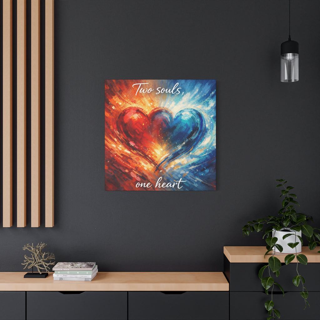 Two Souls One Heart Abstract Heart Canvas