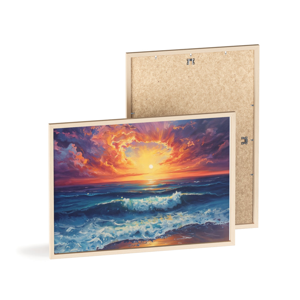 Sunset Ocean Vibrant Seascape Framed Poster