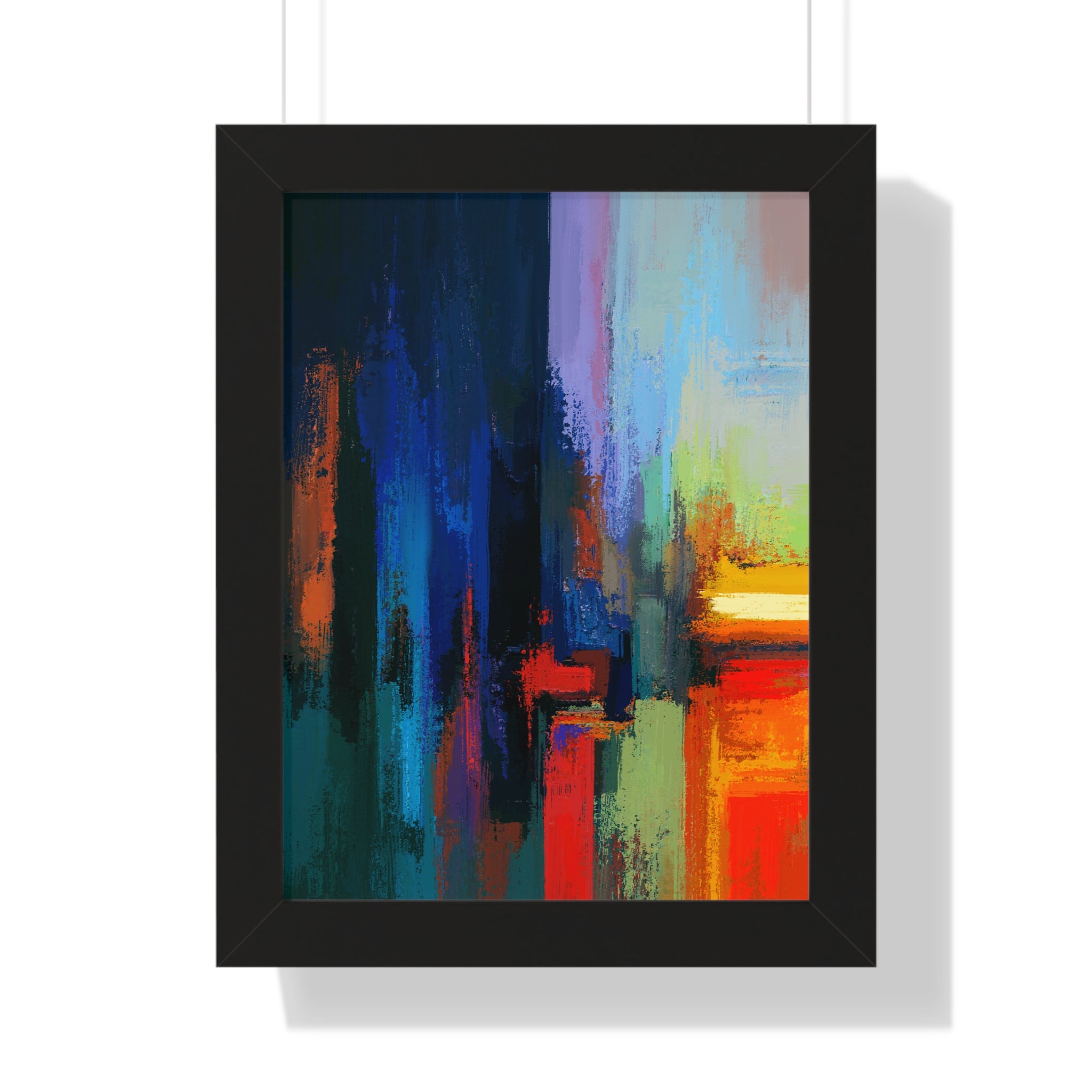 Abstract Colorful Cityscape Framed Vertical Poster