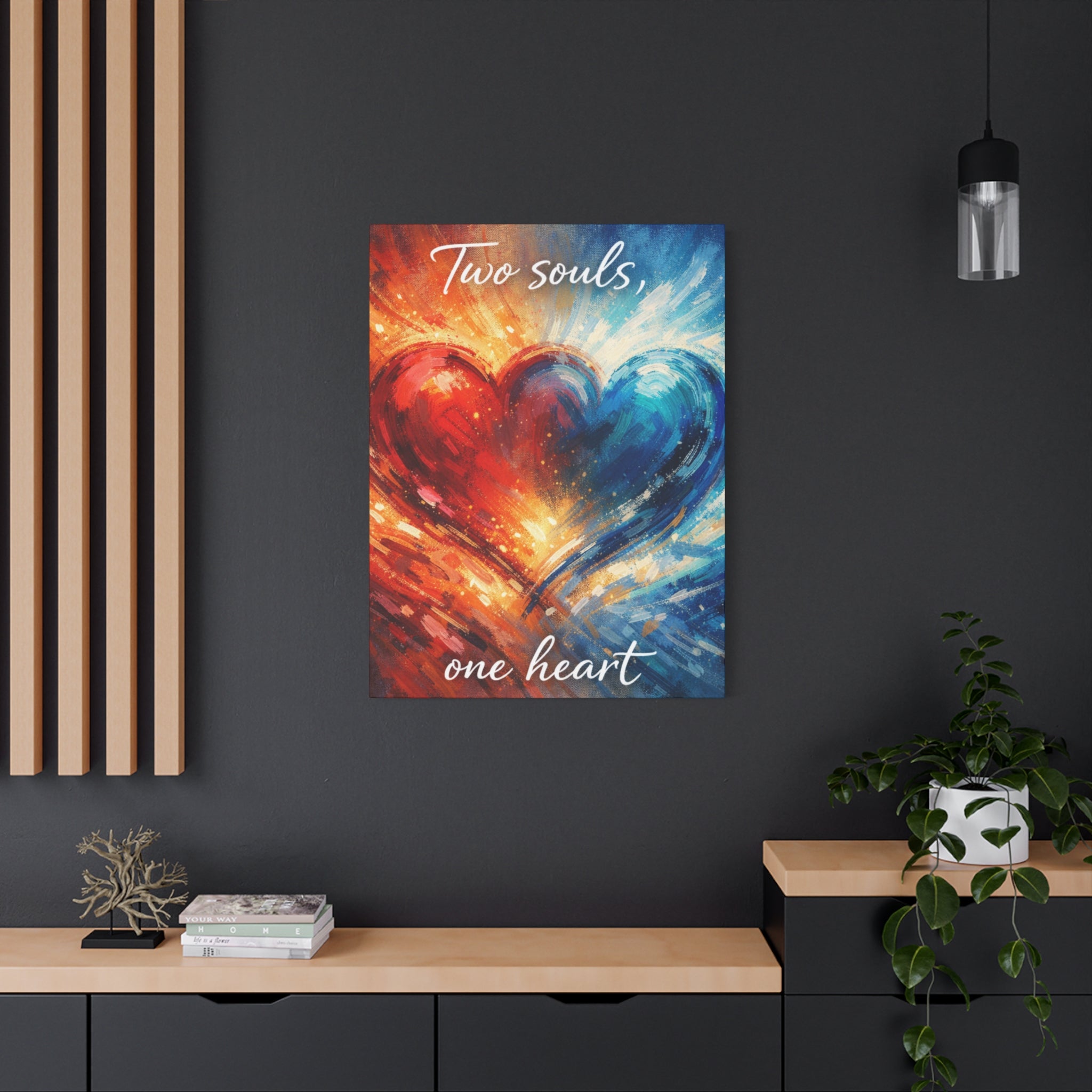 Two Souls One Heart Abstract Heart Canvas