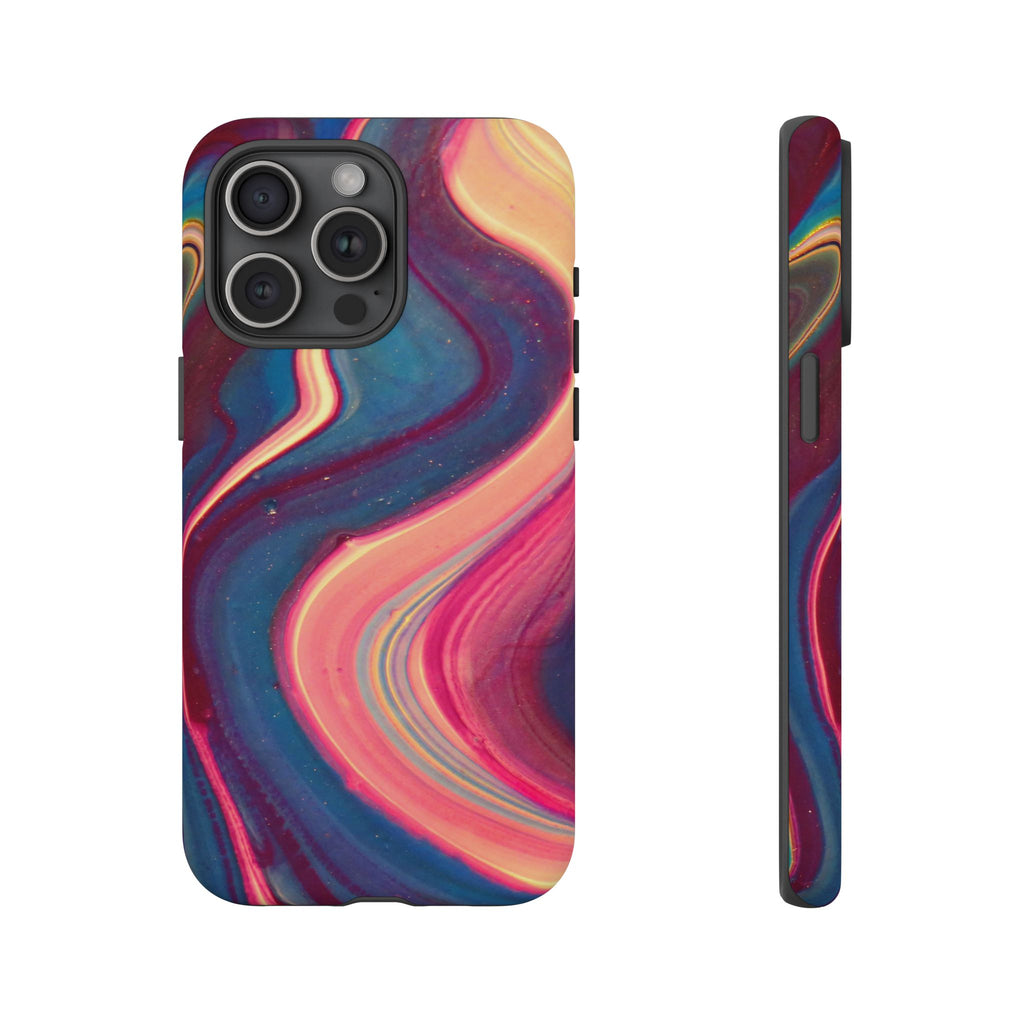 Colorful Wavy Marble Swirl Protective Phone Case