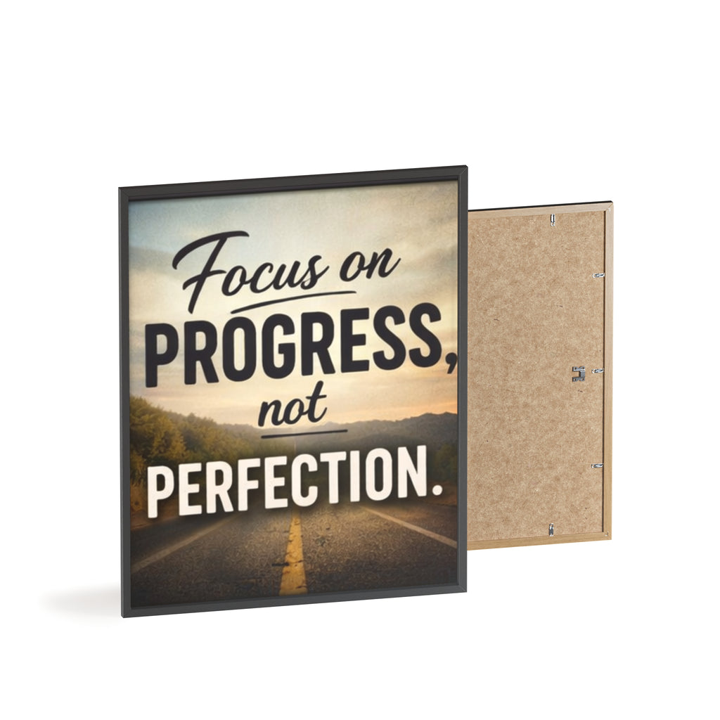 Focus on Progress Not Perfection Framed Poster — Motivational Wall Art