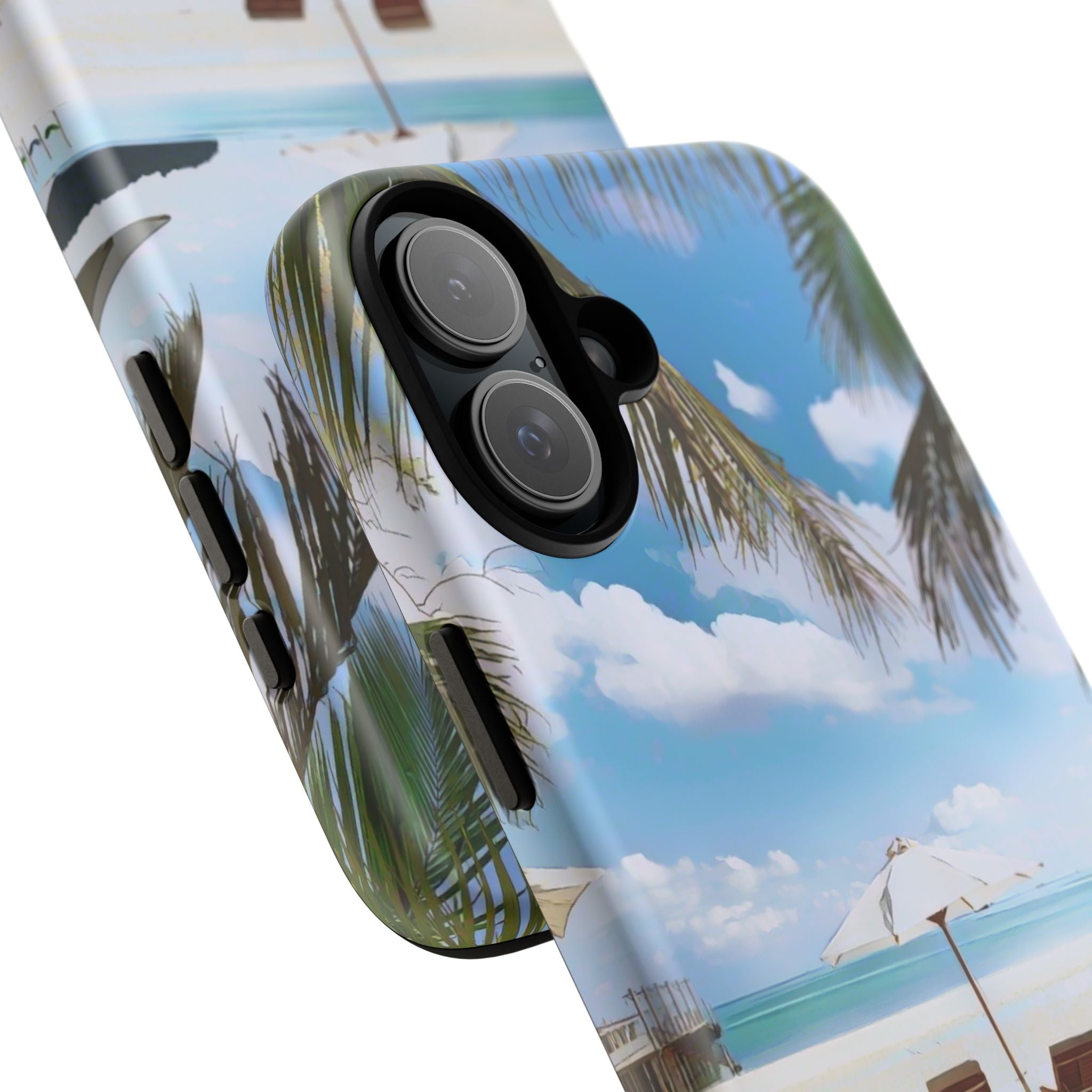 Beach Paradise Tropical Palm Beach Scene Tough Phone Case