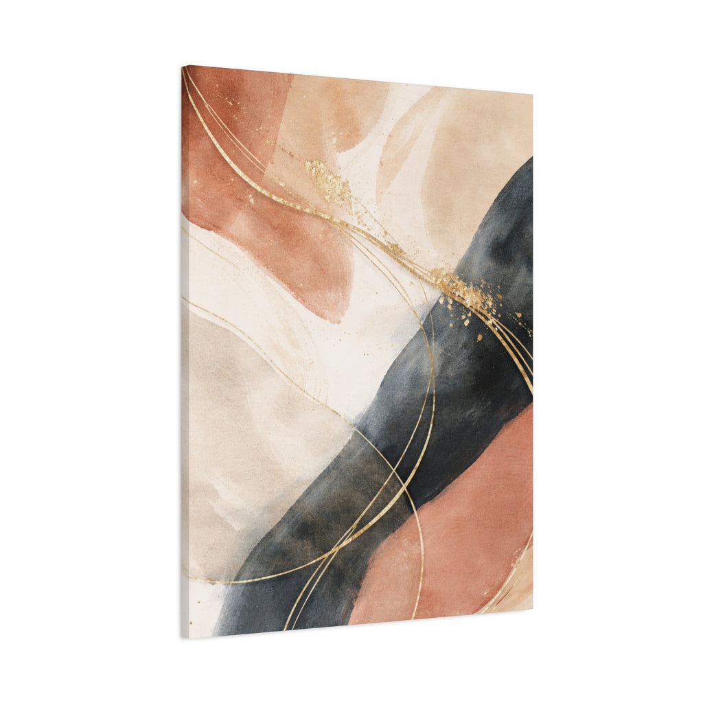 Abstract Blush & Gold Matte Canvas Print