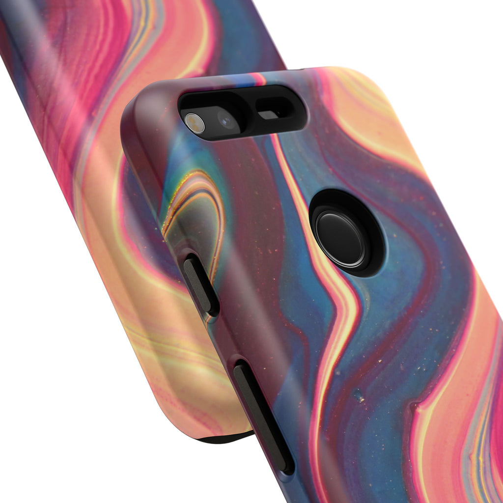 Colorful Wavy Marble Swirl Protective Phone Case