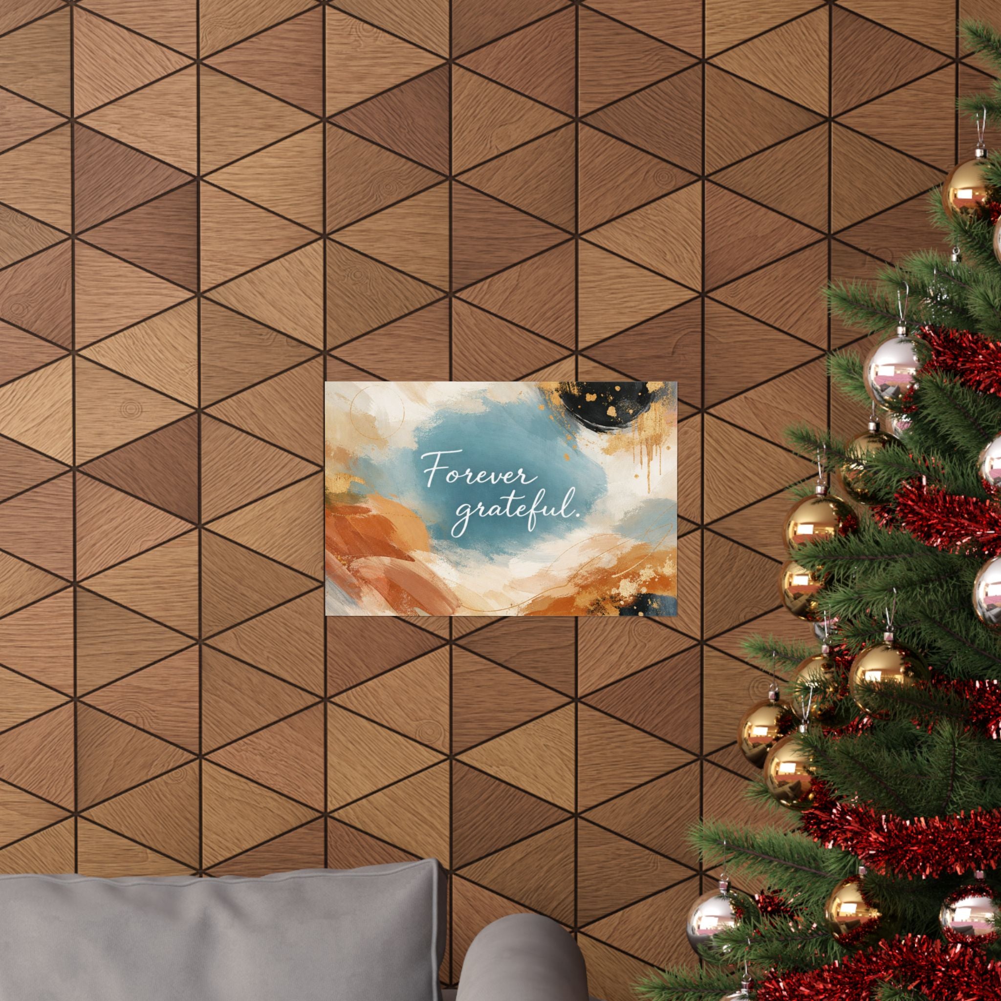 Forever Grateful Matte Poster Abstract Watercolor Wall Art