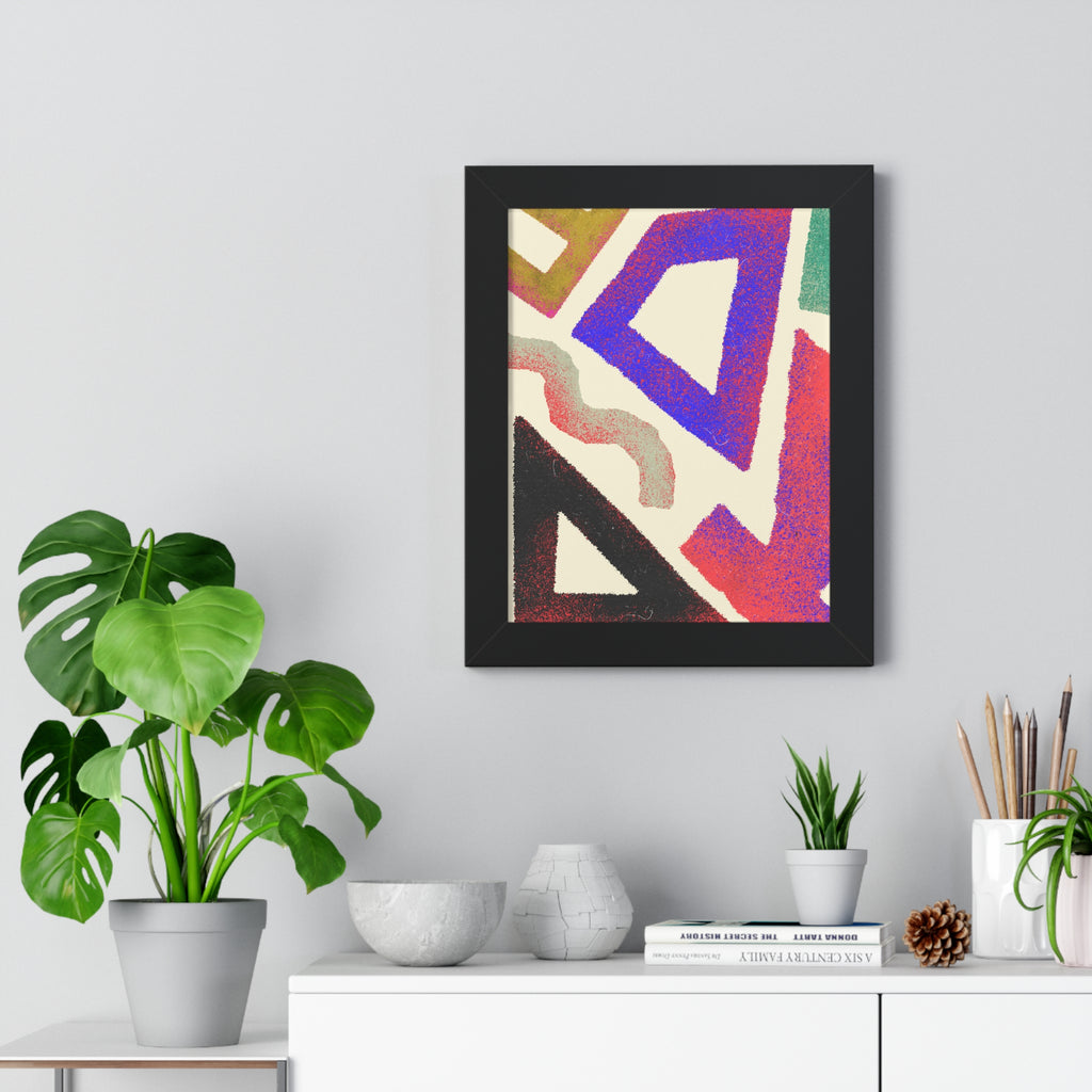 Abstract Colorful Geometric Framed Poster