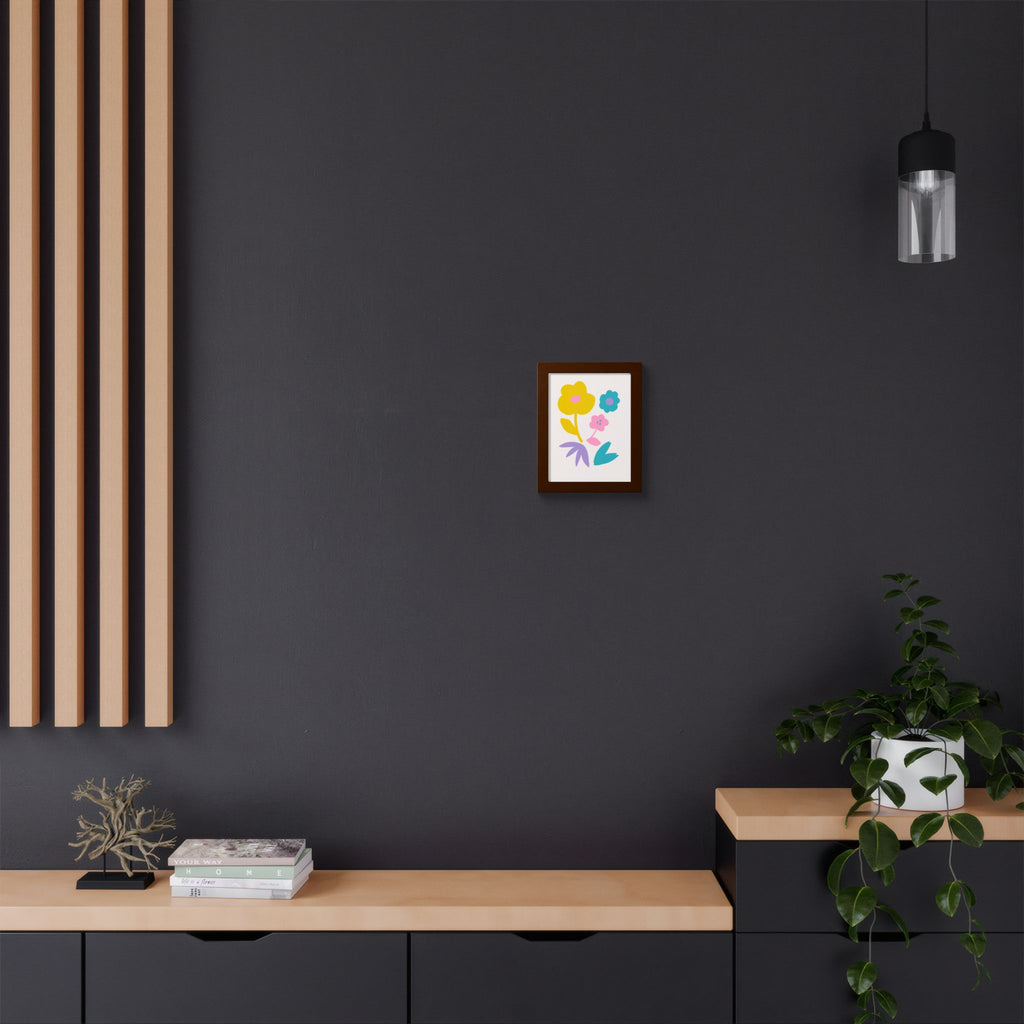 Multi-Color Floral Framed Poster