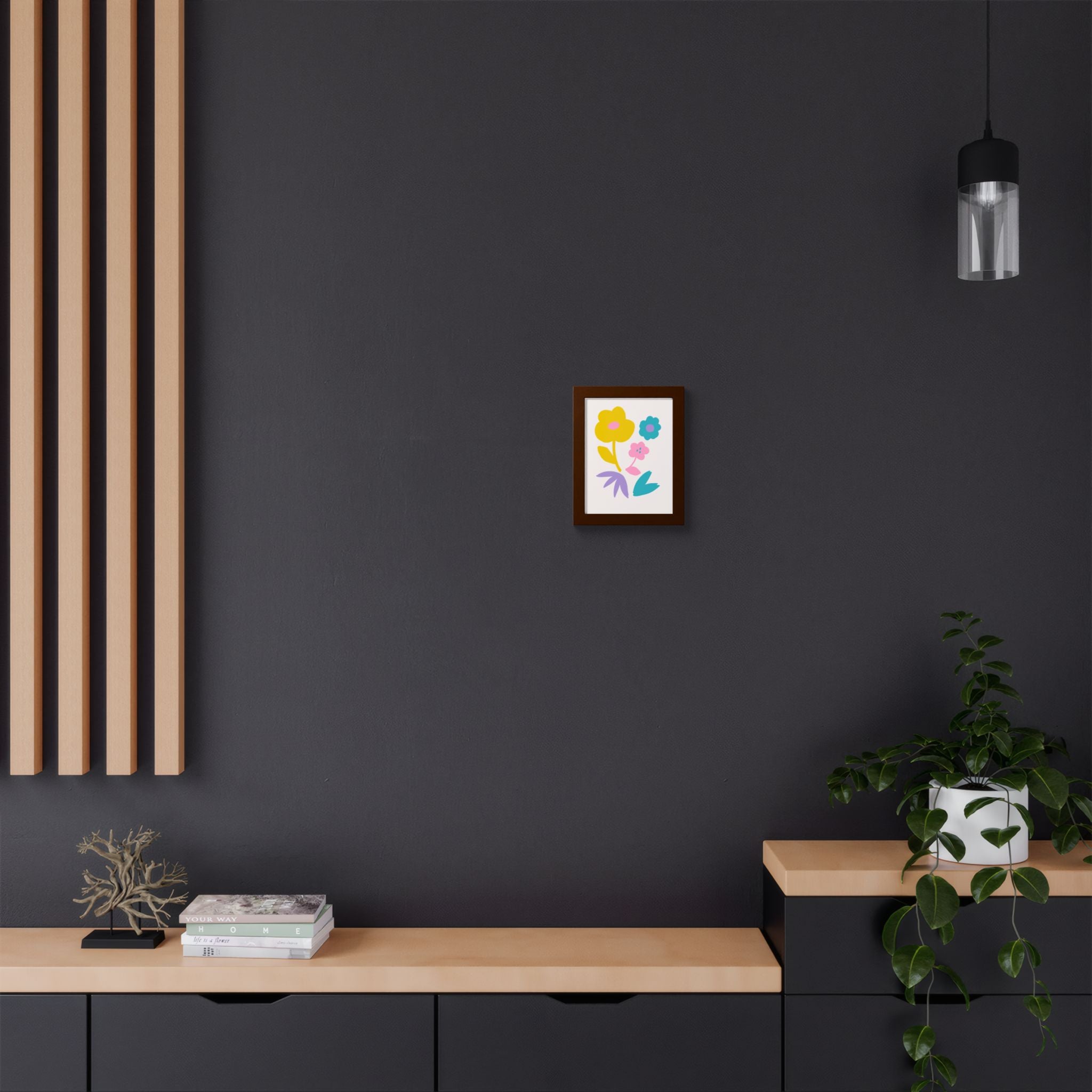 Multi-Color Floral Framed Poster