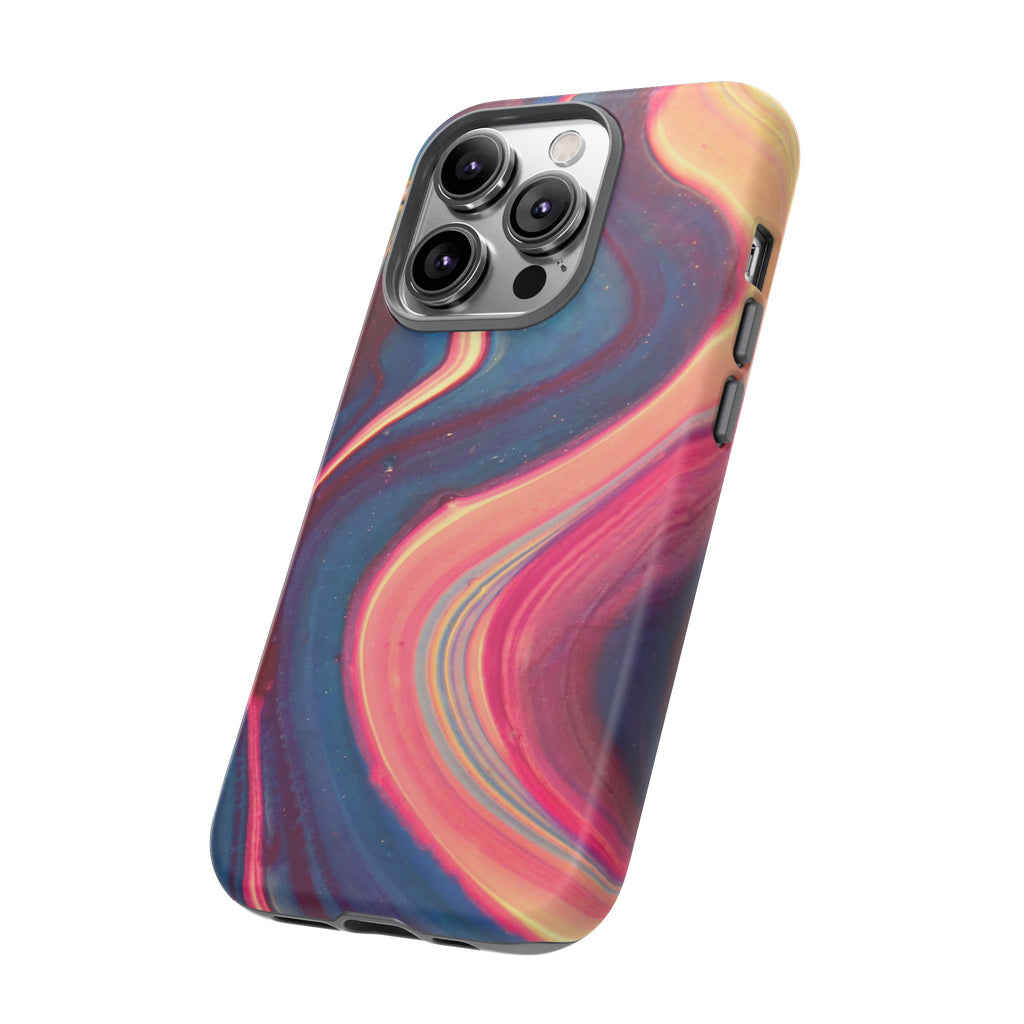 Colorful Wavy Marble Swirl Protective Phone Case