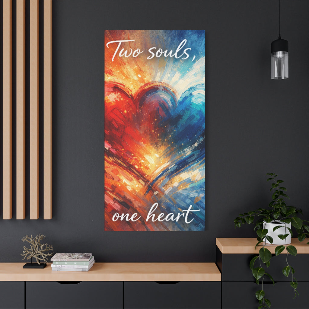 Two Souls One Heart Abstract Heart Canvas