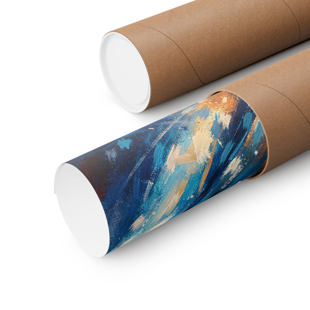 Two Souls One Heart Abstract Red and Blue Heart Matte Poster