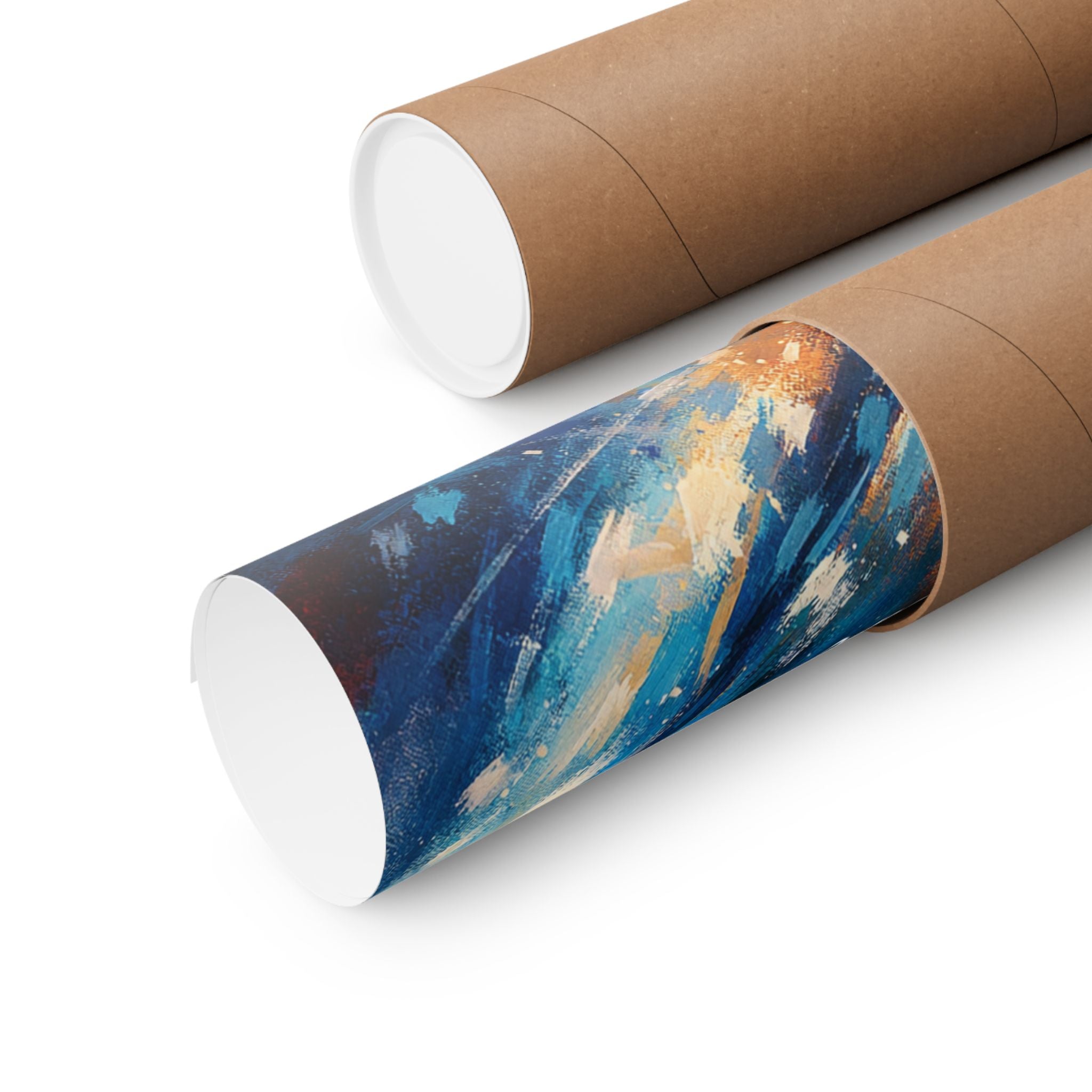 Two Souls One Heart Abstract Red and Blue Heart Matte Poster