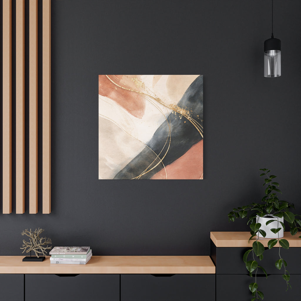 Abstract Blush & Gold Matte Canvas Print