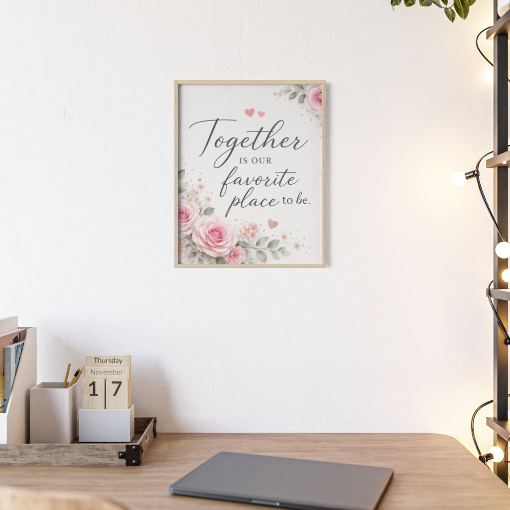Together Is Our Favorite Place To Be Framed Floral Wall Art