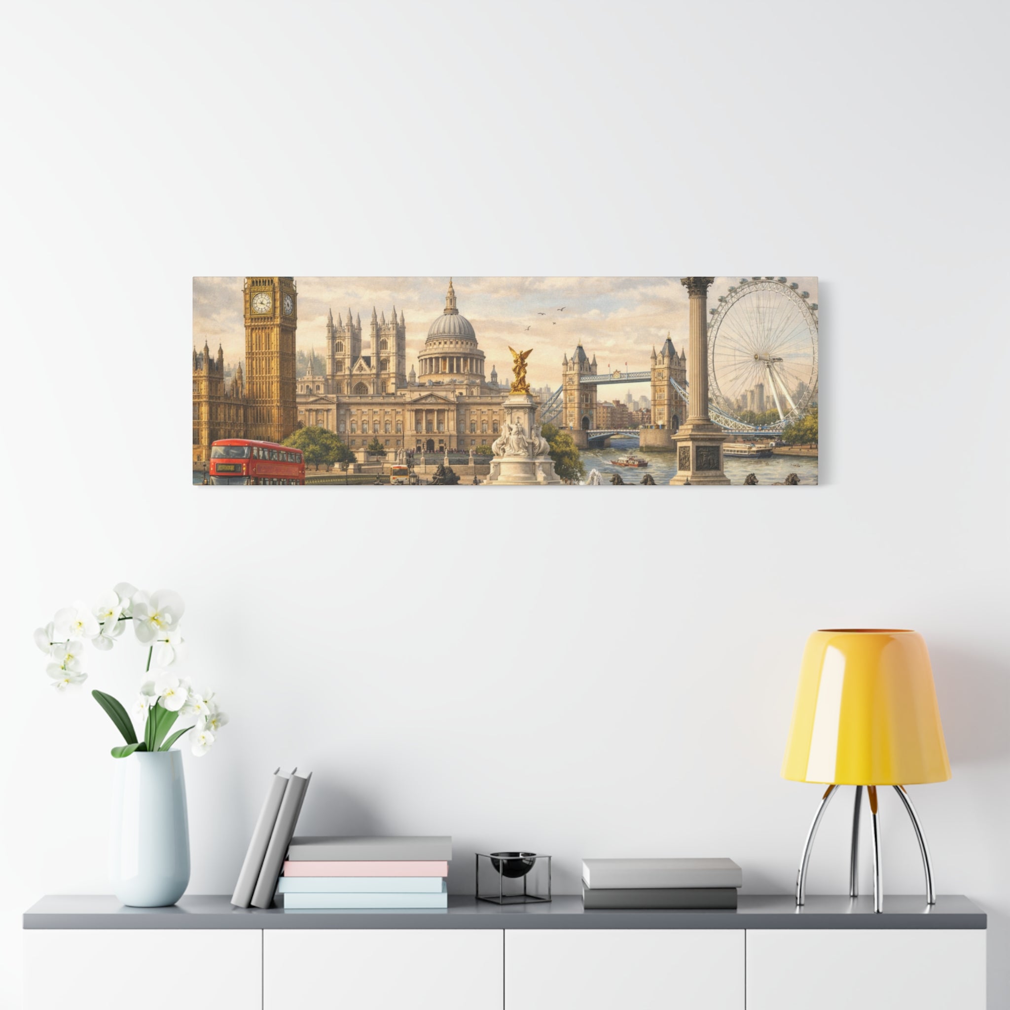 London Cityscape Matte Canvas Print Wall Art