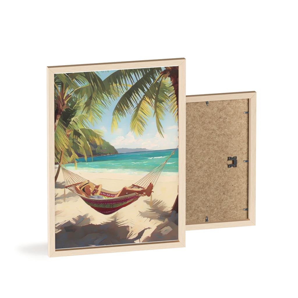 Tropical Beach Hammock Framed Poster