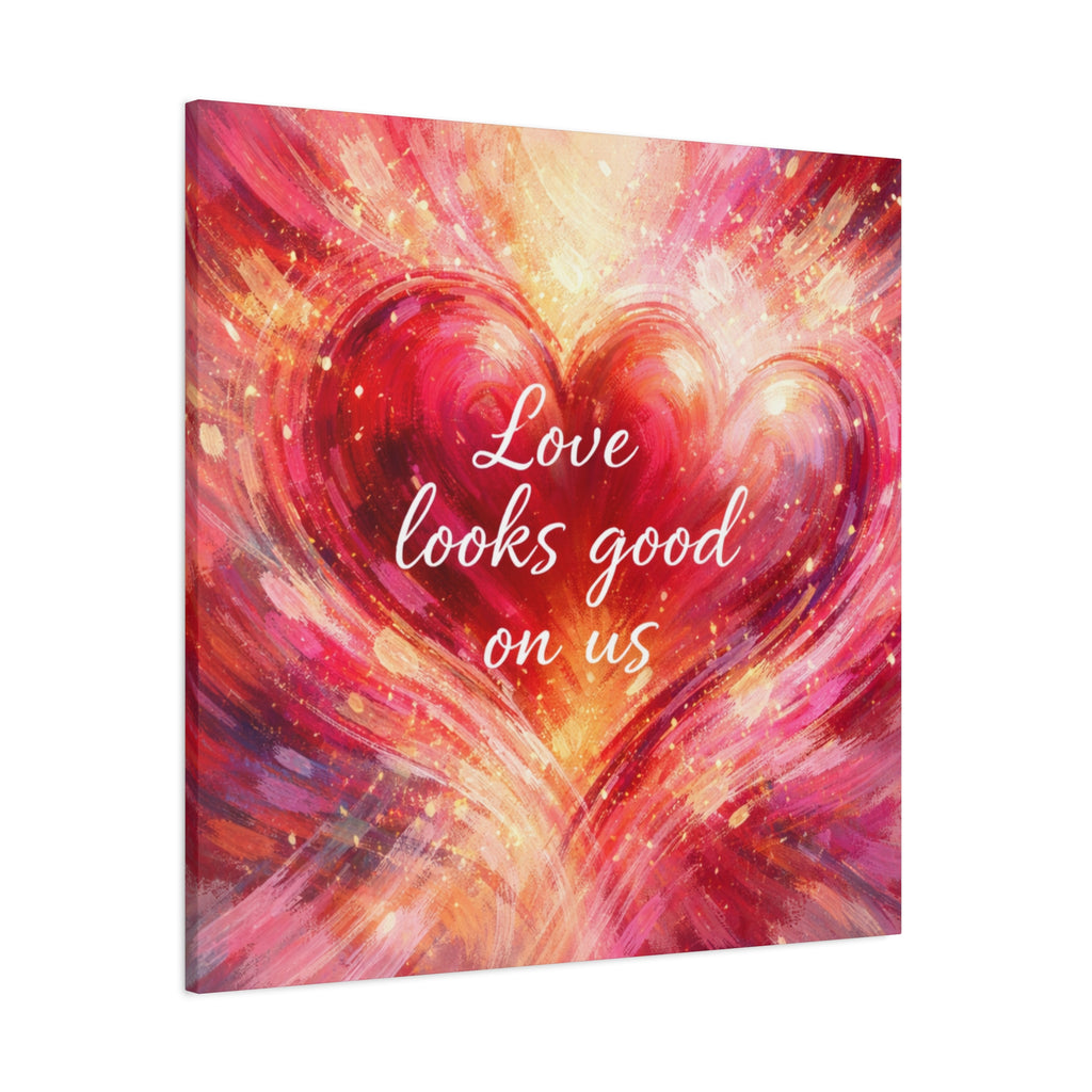 Love Looks Good On Us Matte Canvas Wall Art