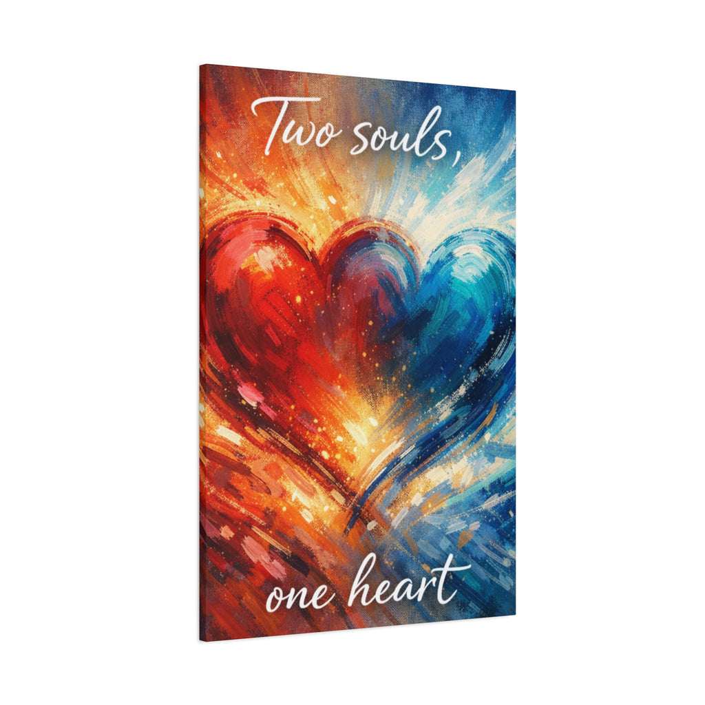 Two Souls One Heart Abstract Heart Canvas