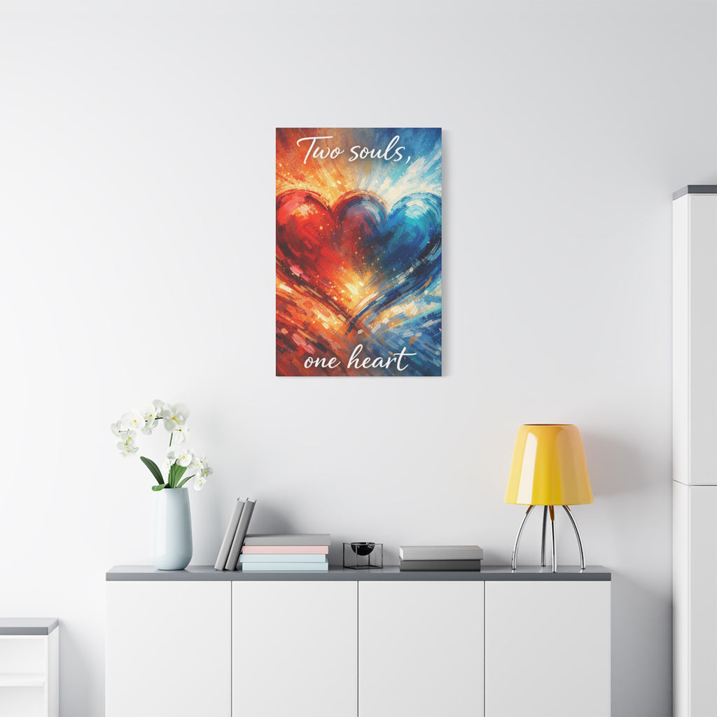 Two Souls One Heart Abstract Heart Canvas