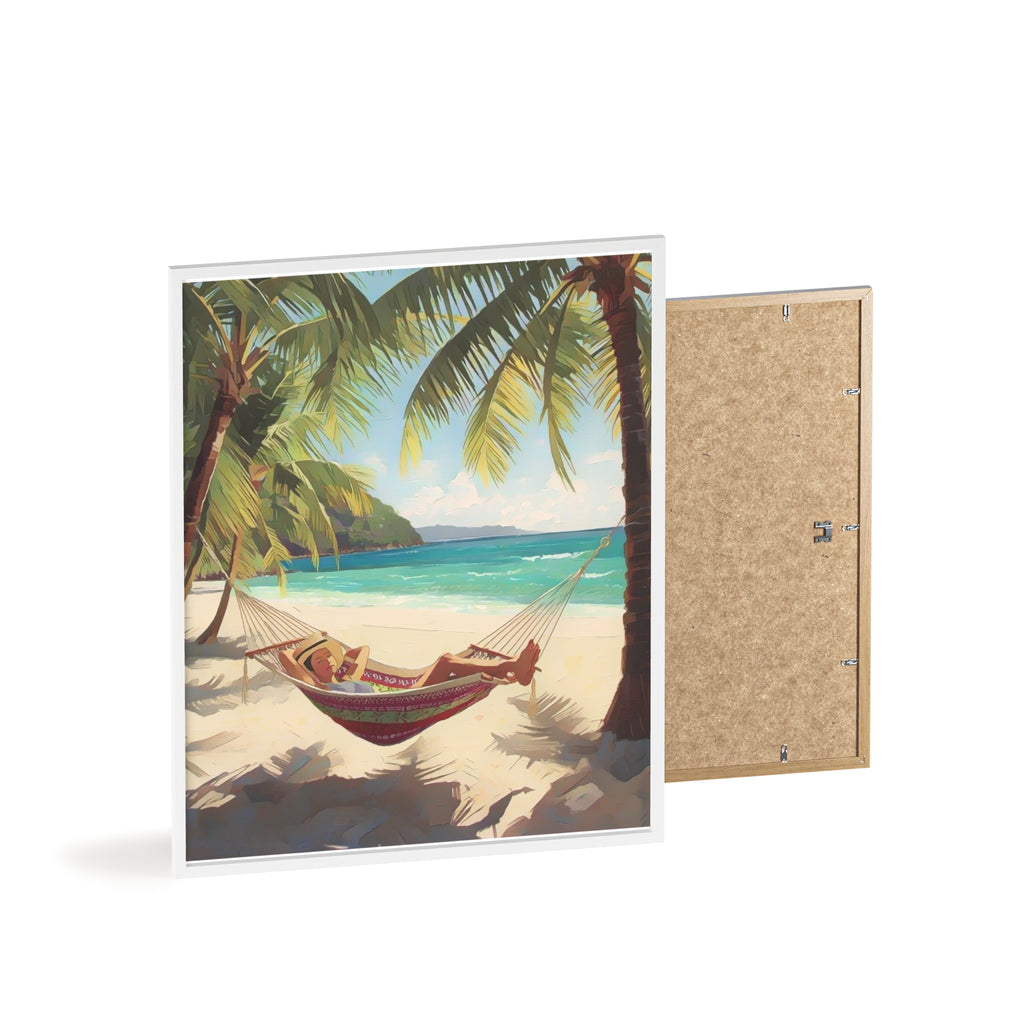 Tropical Beach Hammock Framed Poster