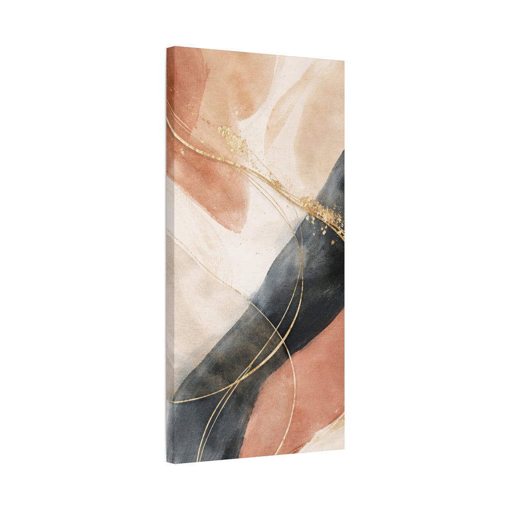 Abstract Blush & Gold Matte Canvas Print