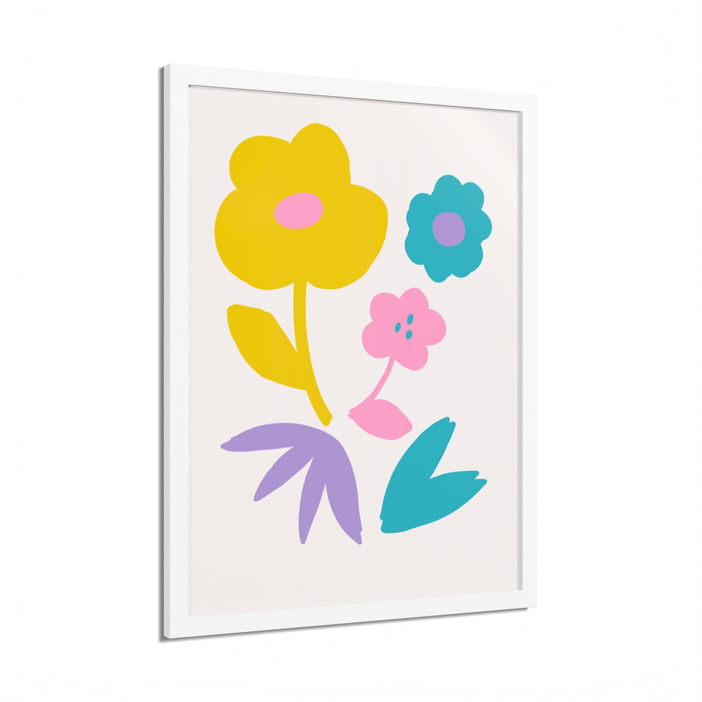 Multi-Color Floral Framed Poster