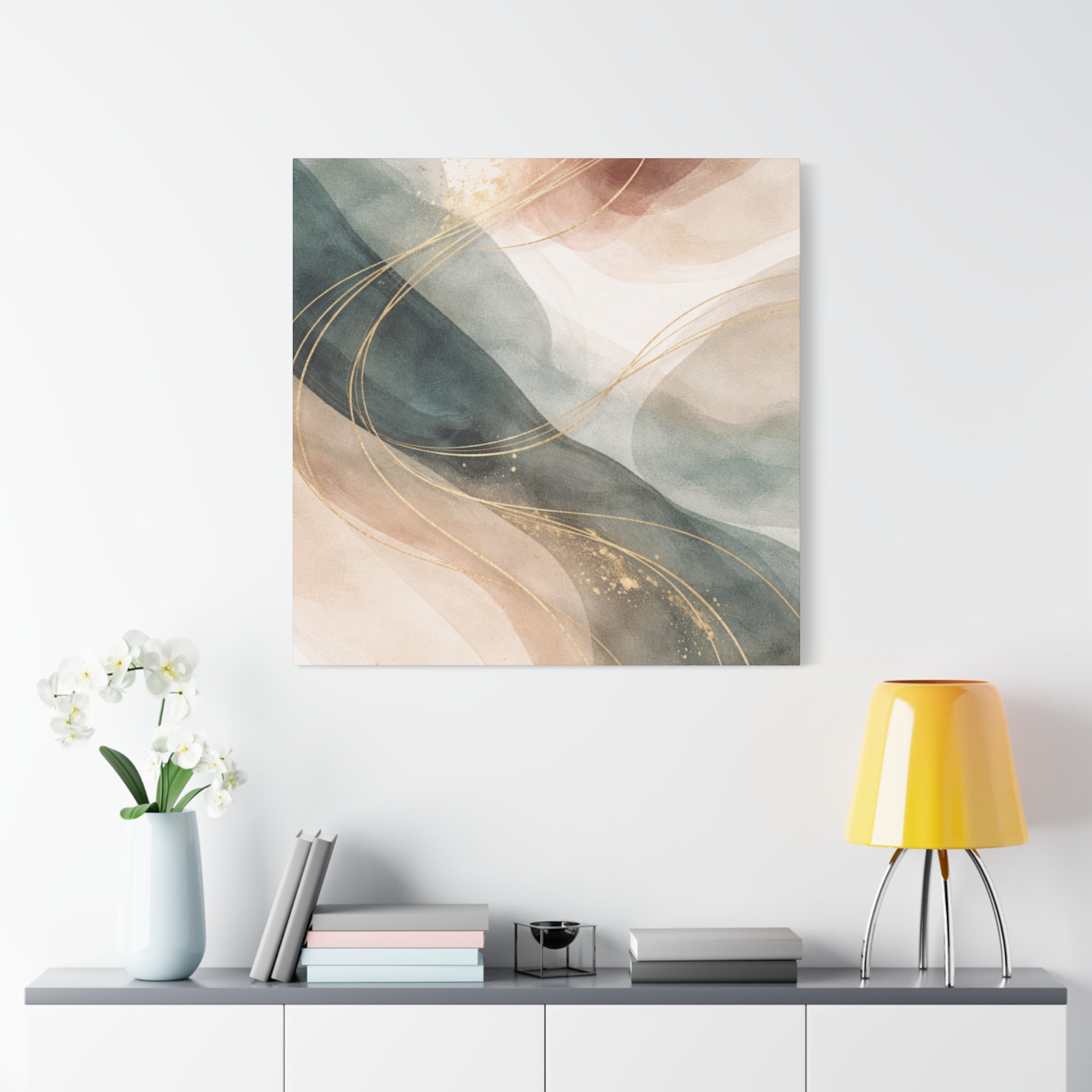 Abstract Coastal Waves Matte Canvas — Stretched Wall Art