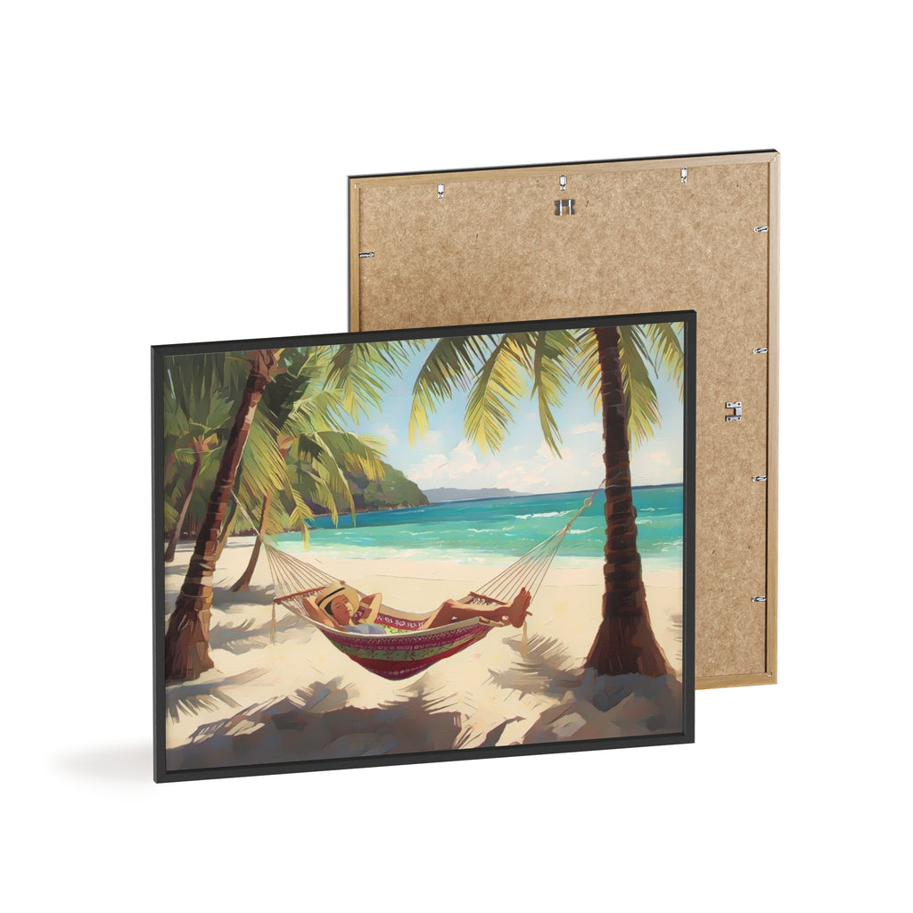 Tropical Beach Hammock Framed Poster