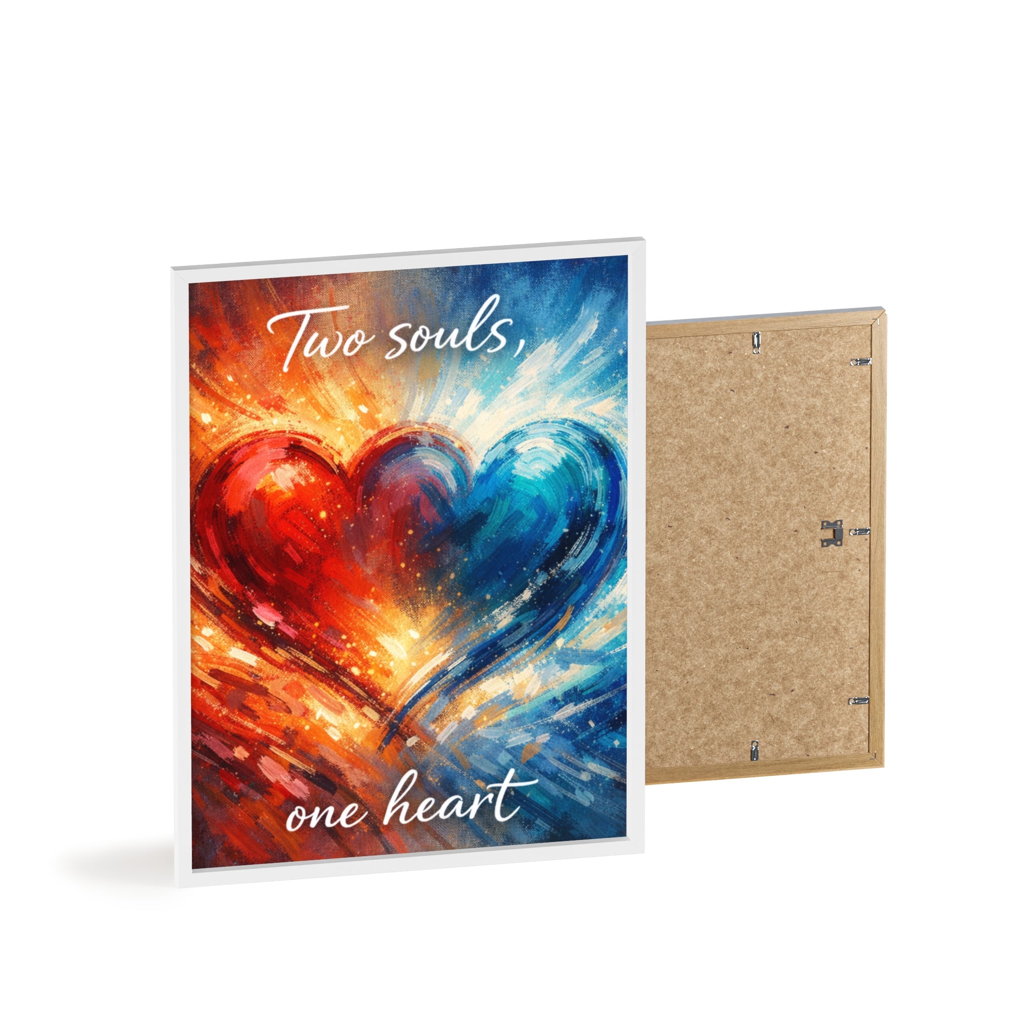 Two Souls One Heart Framed Poster — Romantic Heart Wall Art