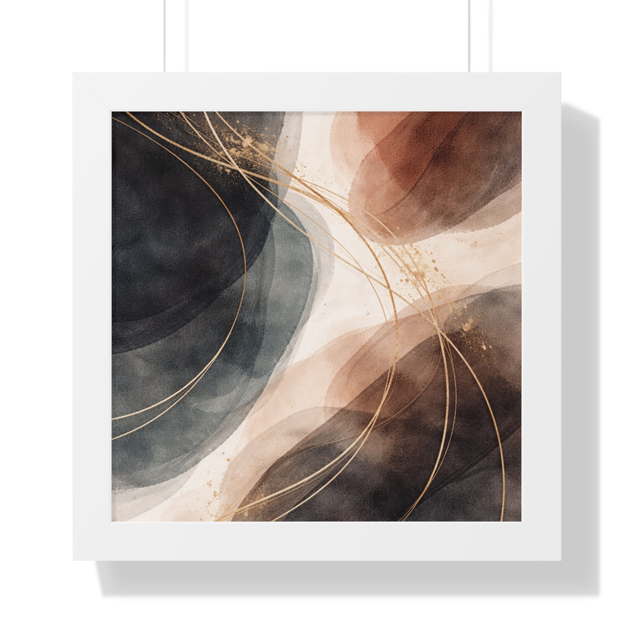 Abstract Earth Tones Framed Poster Modern Organic Wall Art Print