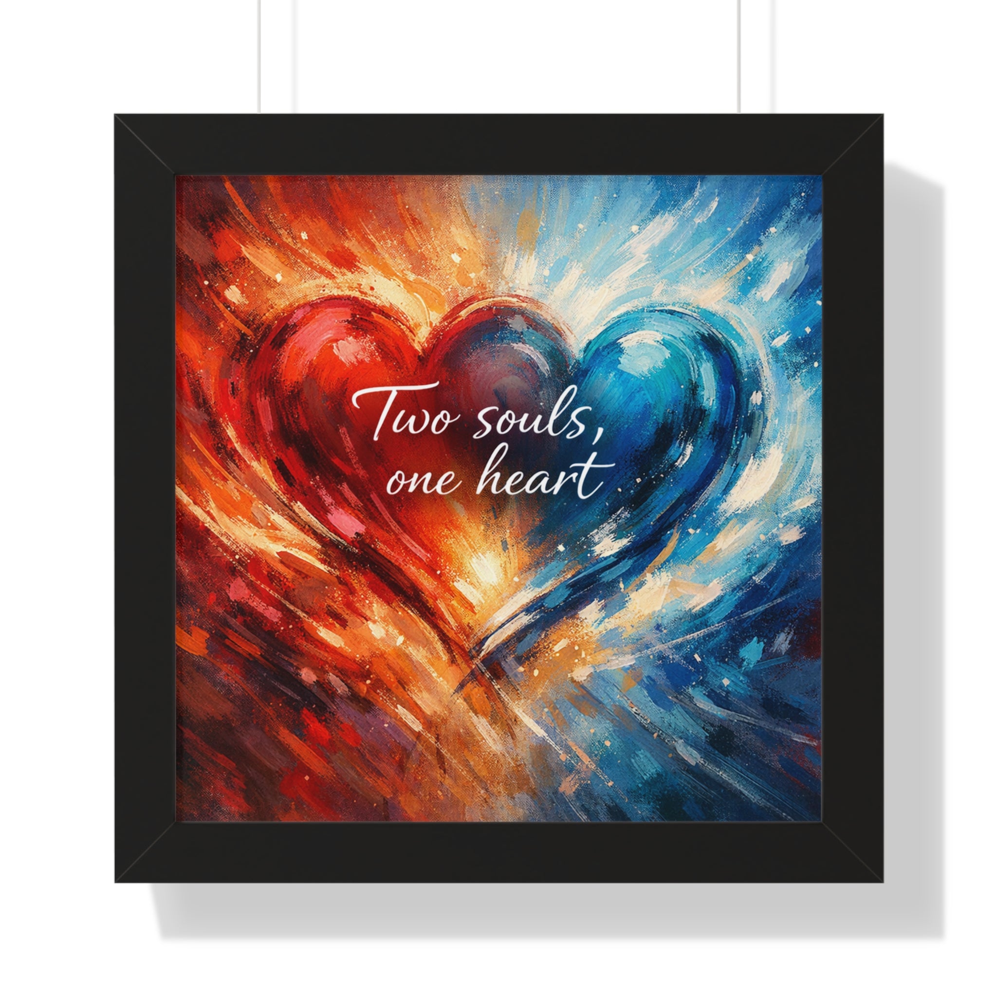 Two Souls One Heart Romantic Art Framed Poster