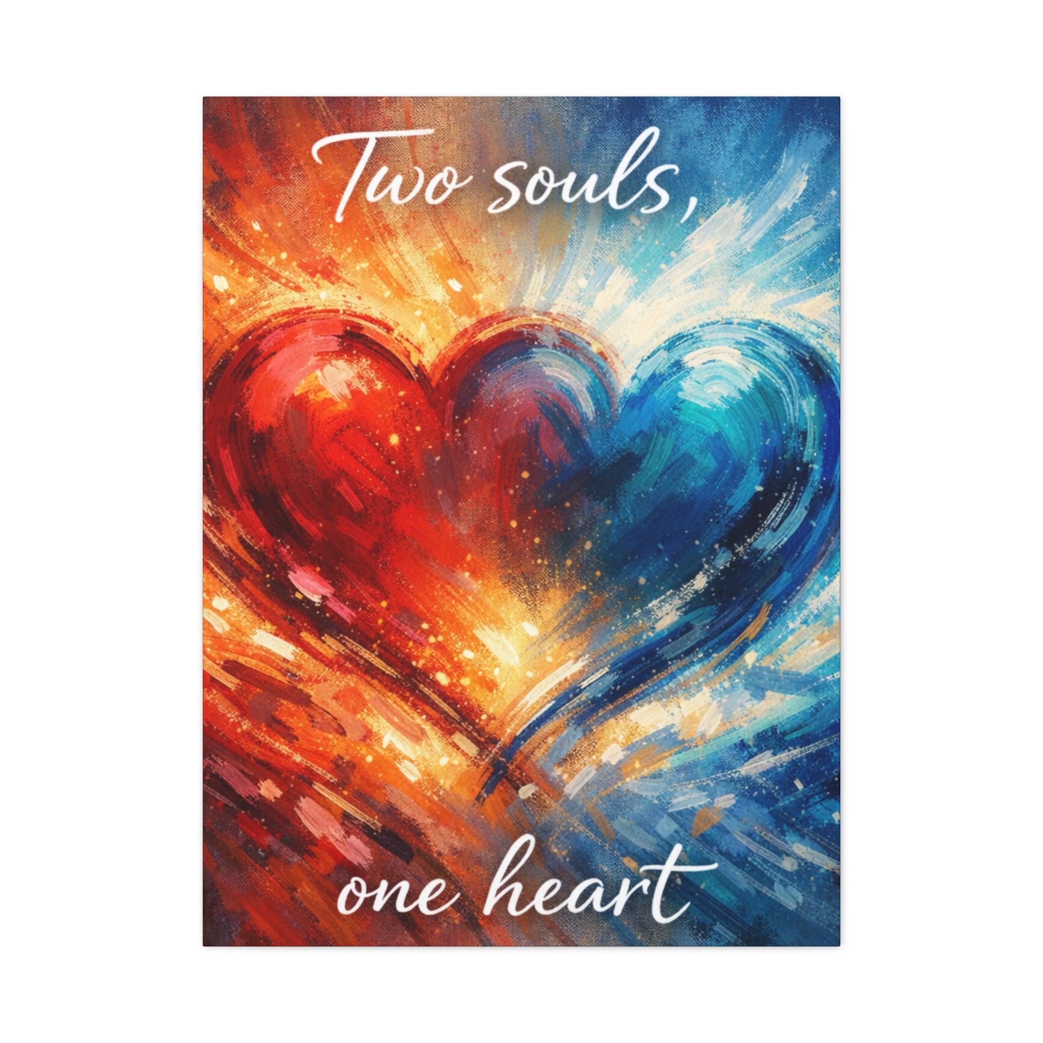 Two Souls One Heart Abstract Heart Canvas