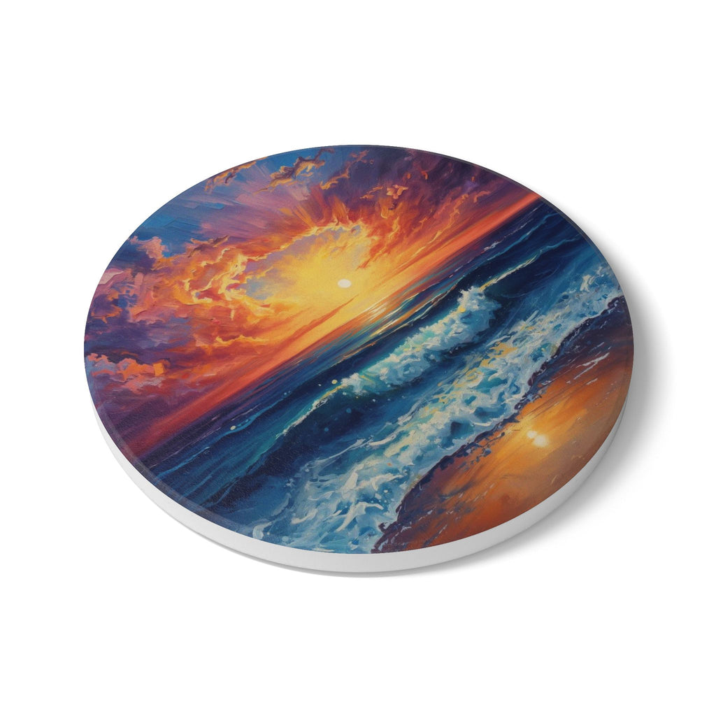 Sunset Ocean Ceramic Coaster